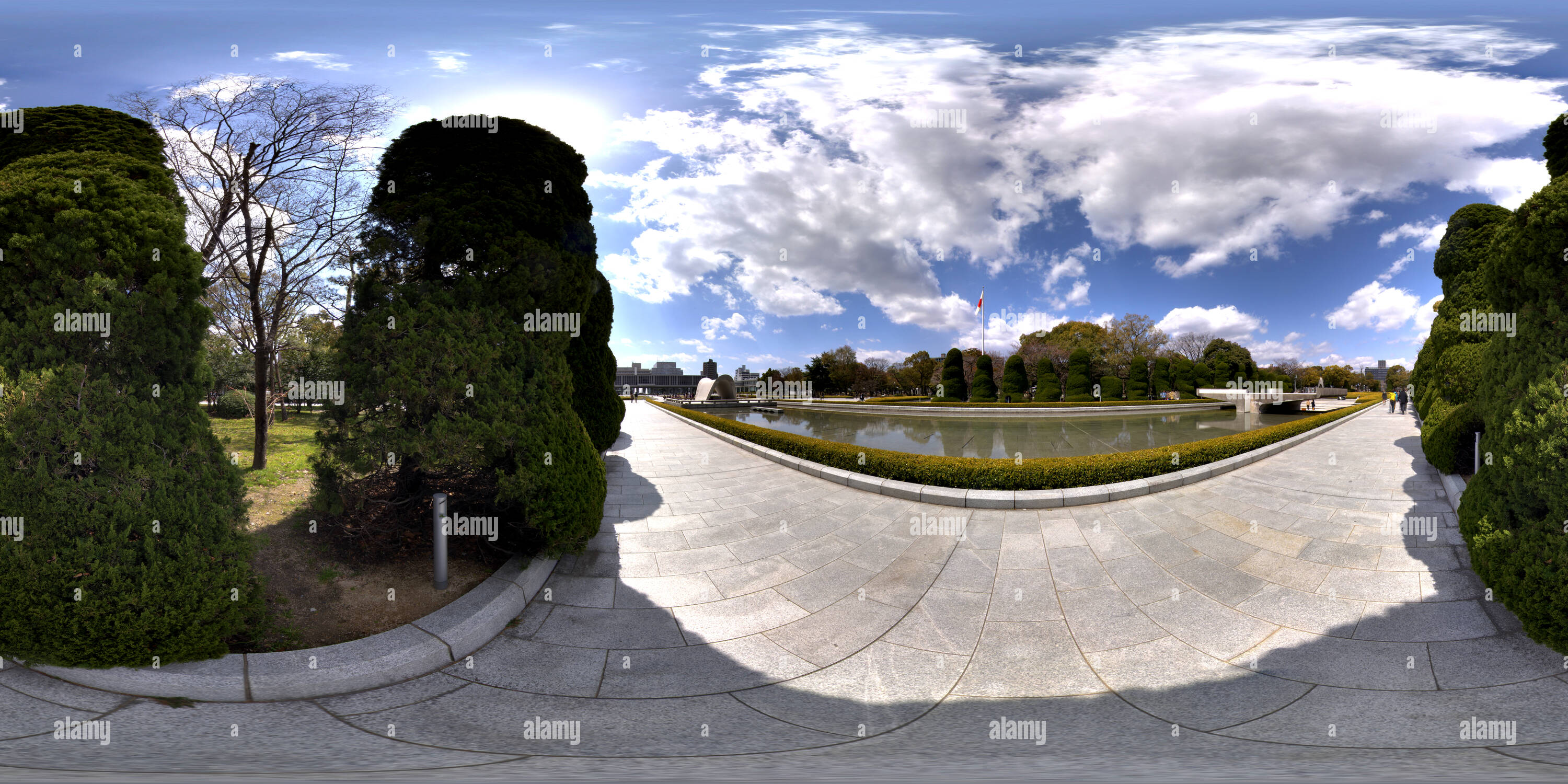 Vue panoramique à 360° de Le Japon, Hiroshima, Parc de la paix