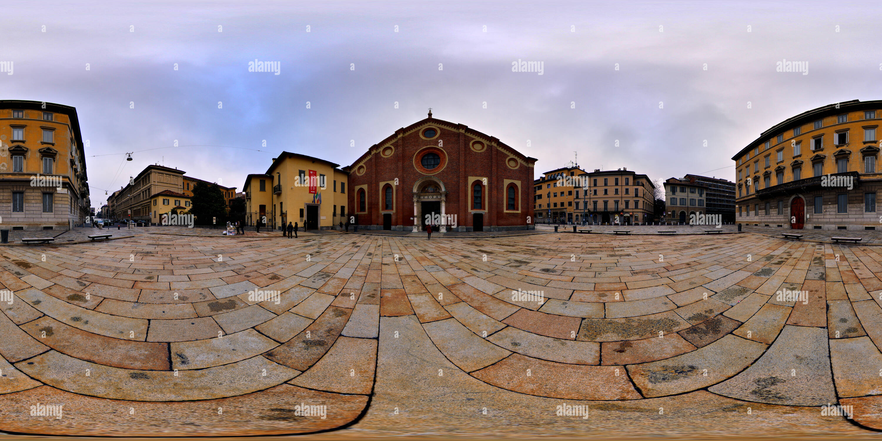 Vue panoramique à 360° de Italie, Milan, Via Fratelli Ruffini, Santa Maria delle Grazie