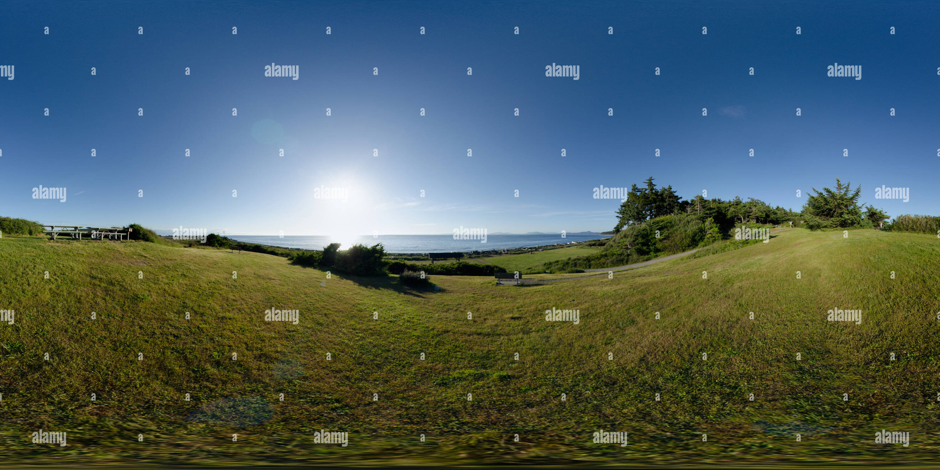 Vue panoramique à 360° de Joseph Whidbey State Park, Washington