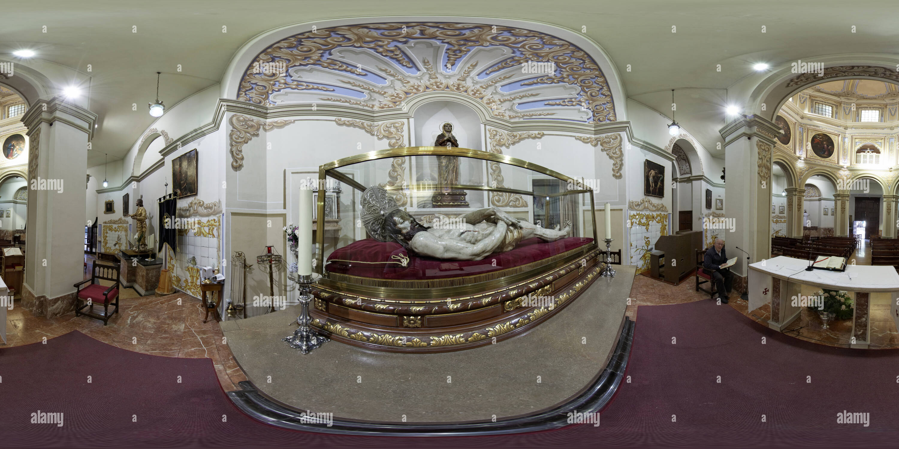 Vue panoramique à 360° de Image du Christ gisant. Église de 'La sangre". Castellón