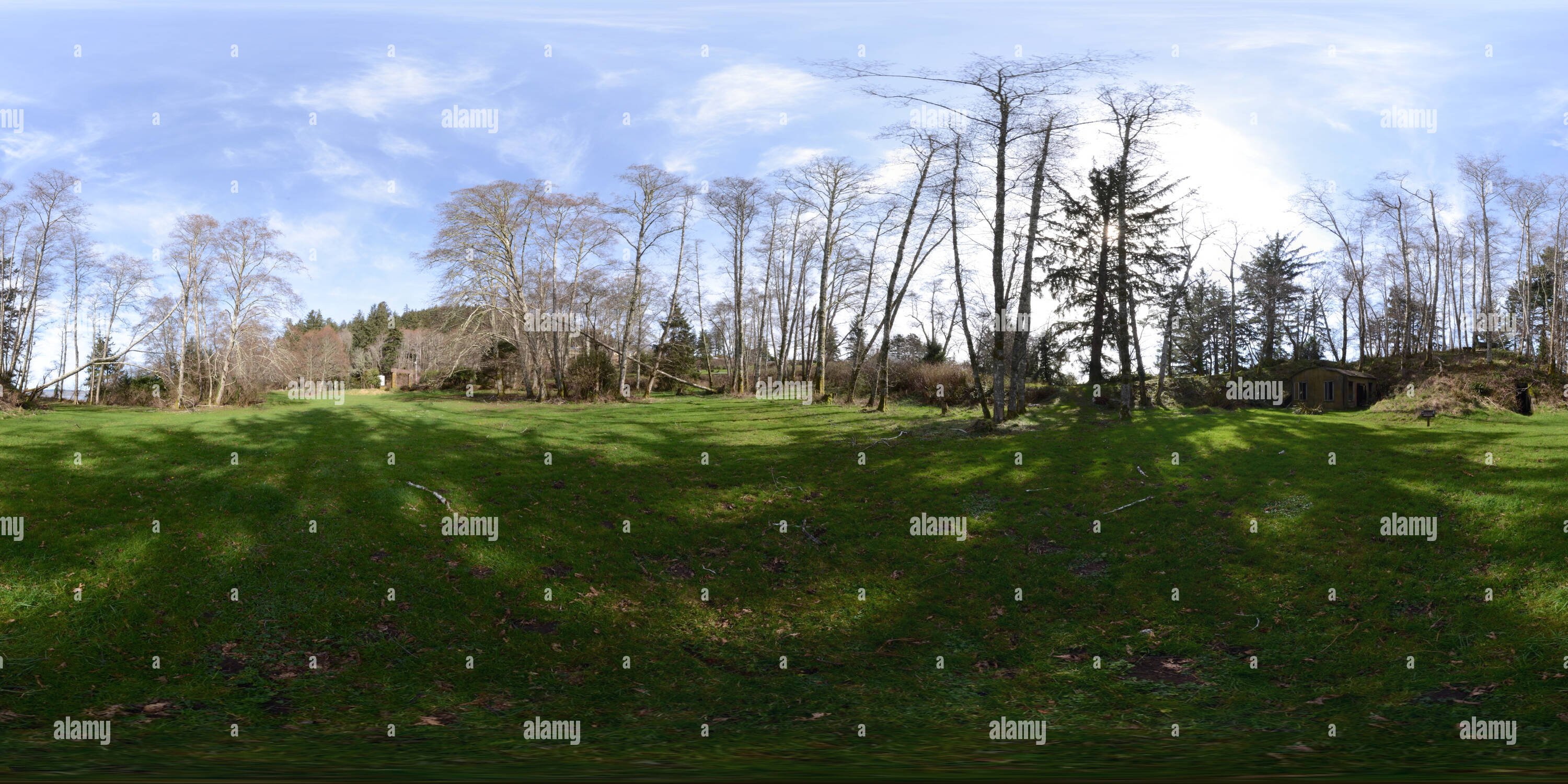 Vue panoramique à 360° de Casemate de mine - Fort Columbia State Park, Washington