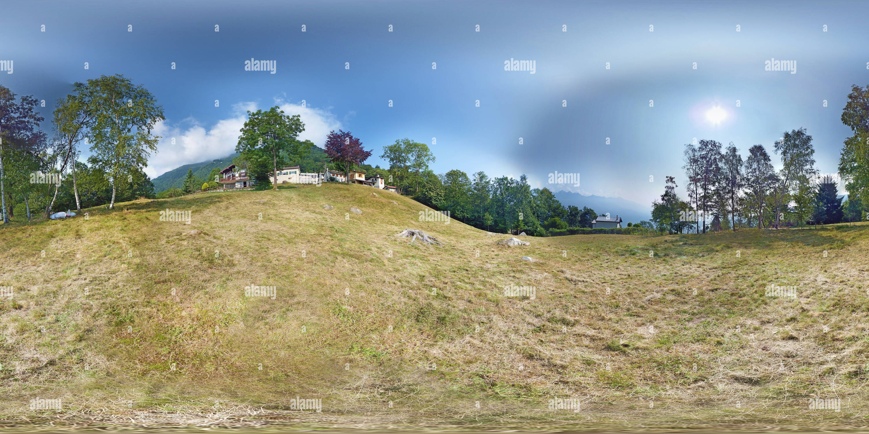 Vue panoramique à 360° de Alpe Frasmatta (Alt. 973 Mt. m.s.l.) - Ornavasso