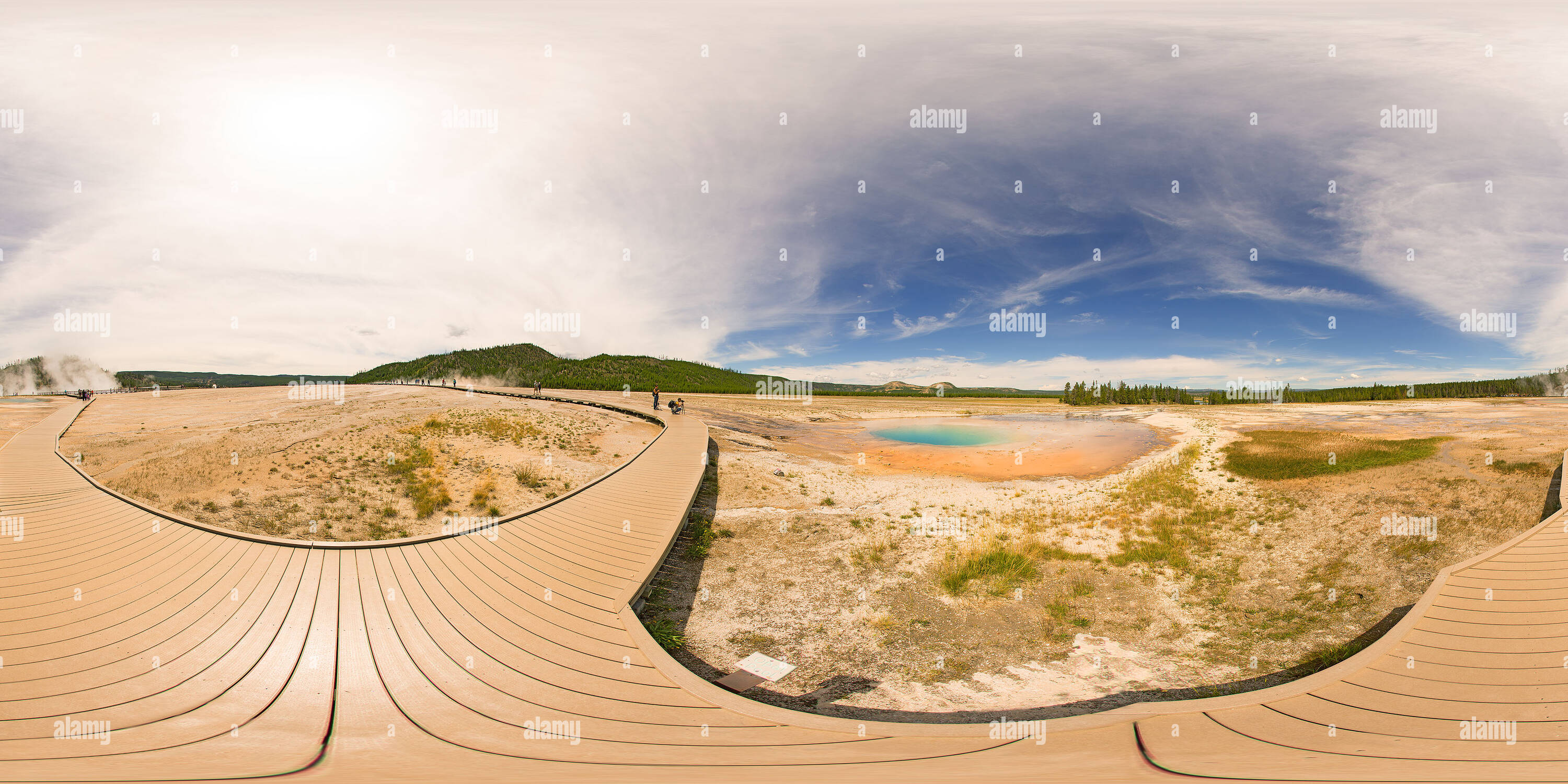 Vue panoramique à 360° de Piscine au milieu d'opale Geyser Basin