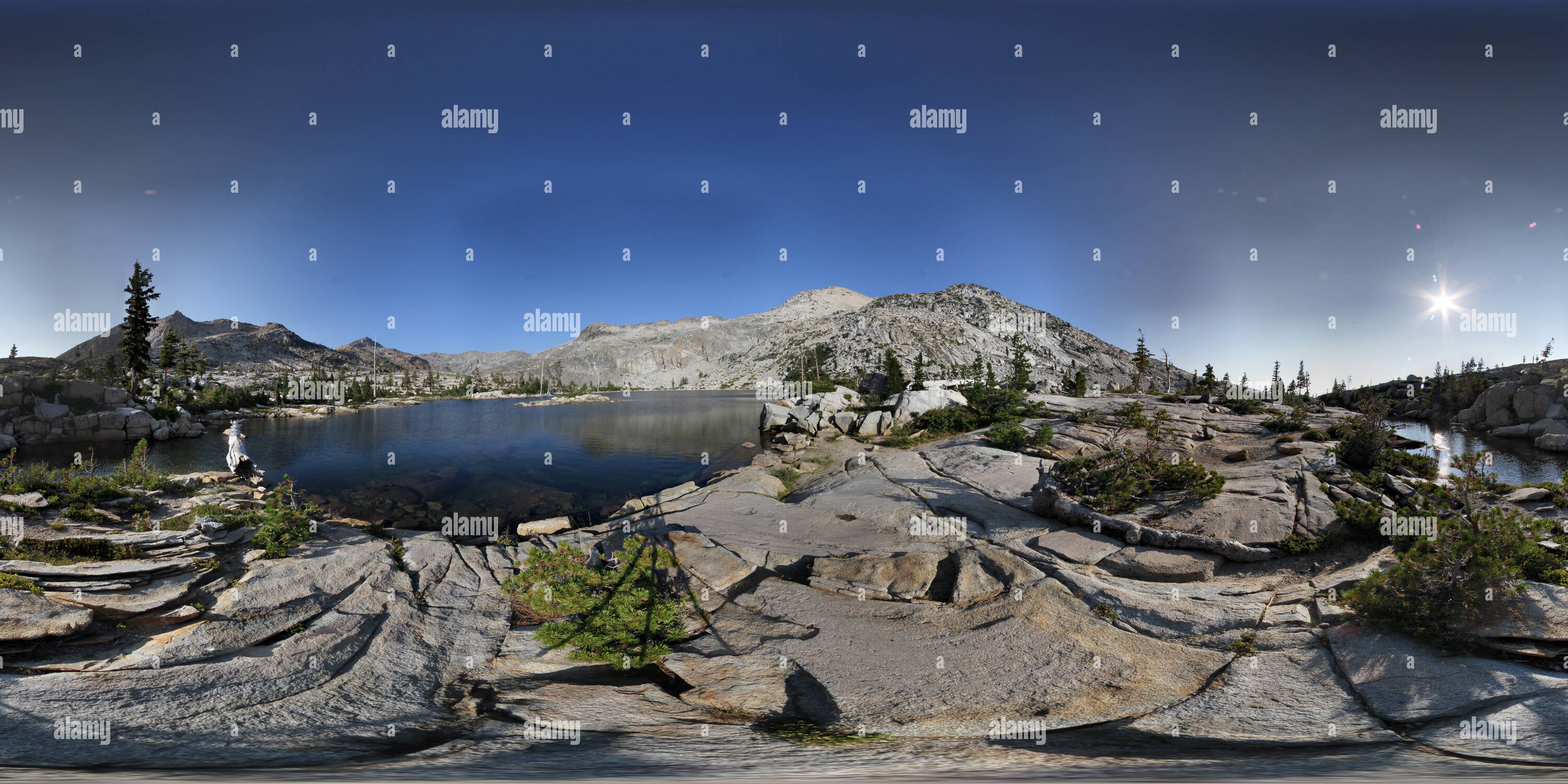 Vue panoramique à 360° de Desolation Wilderness Twin Lakes