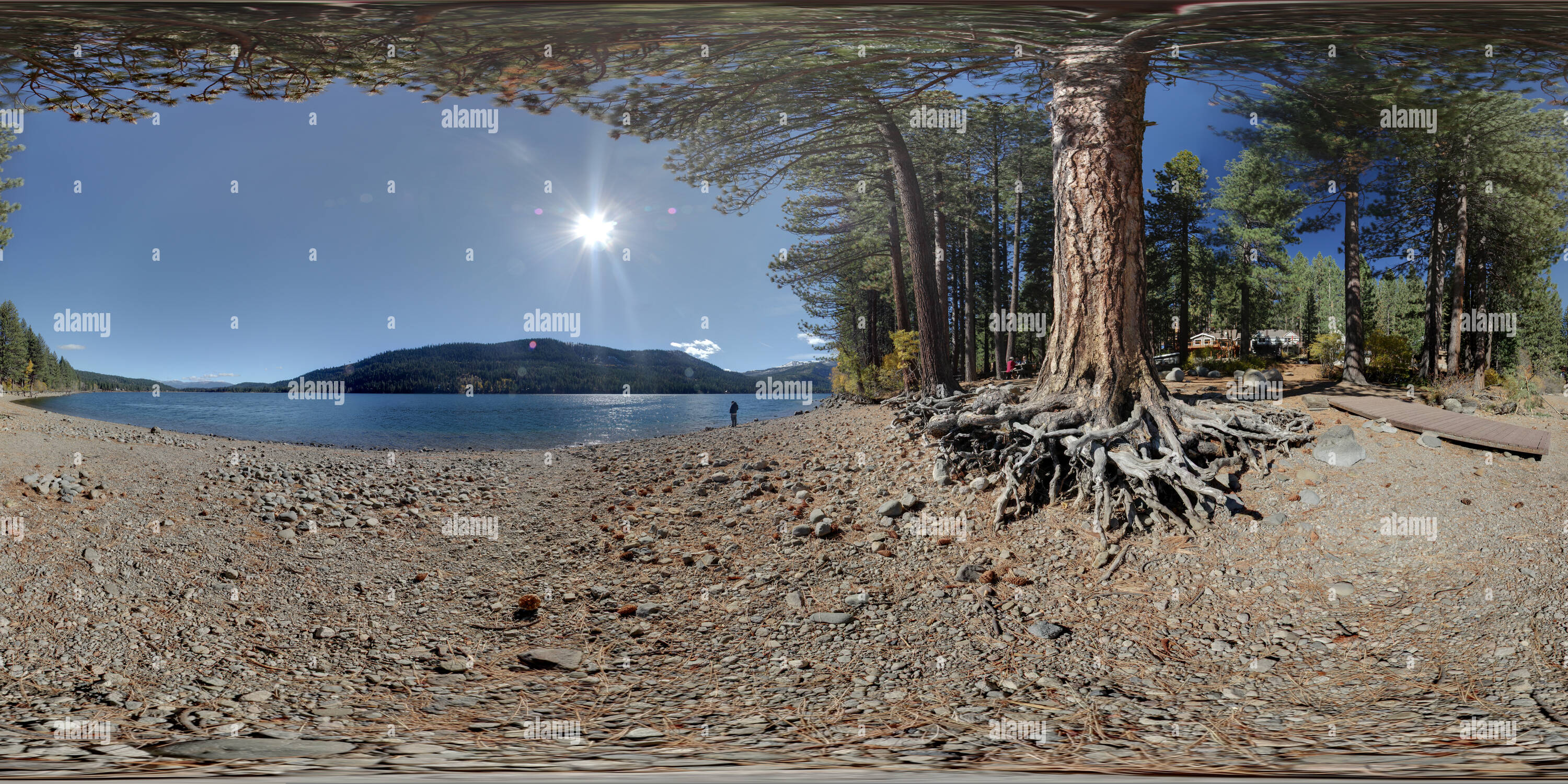 Vue panoramique à 360° de Sur le lac, donner Pinic Truckee, Californie