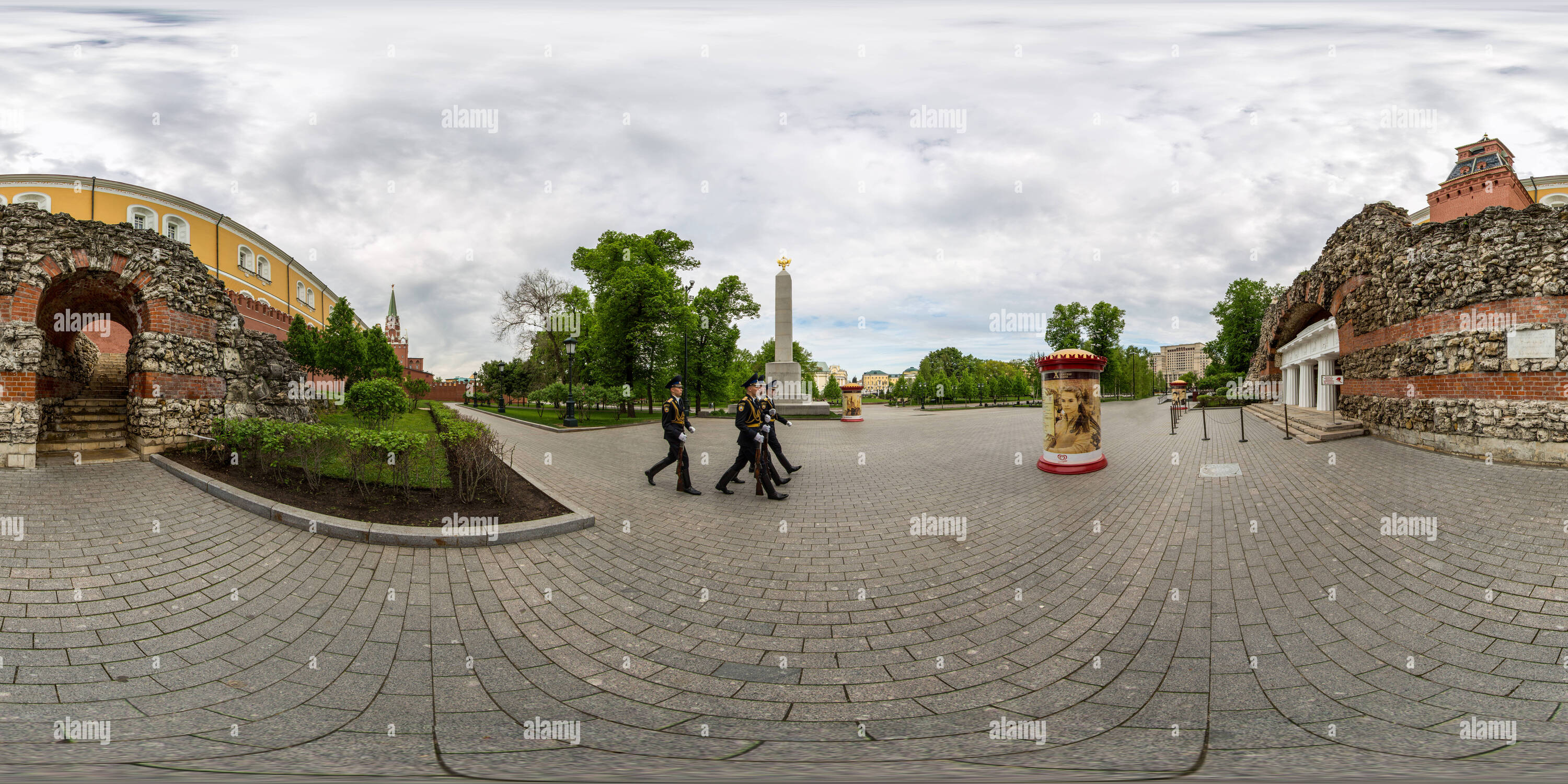 Vue panoramique à 360° de Relève de la garde au Kremlin