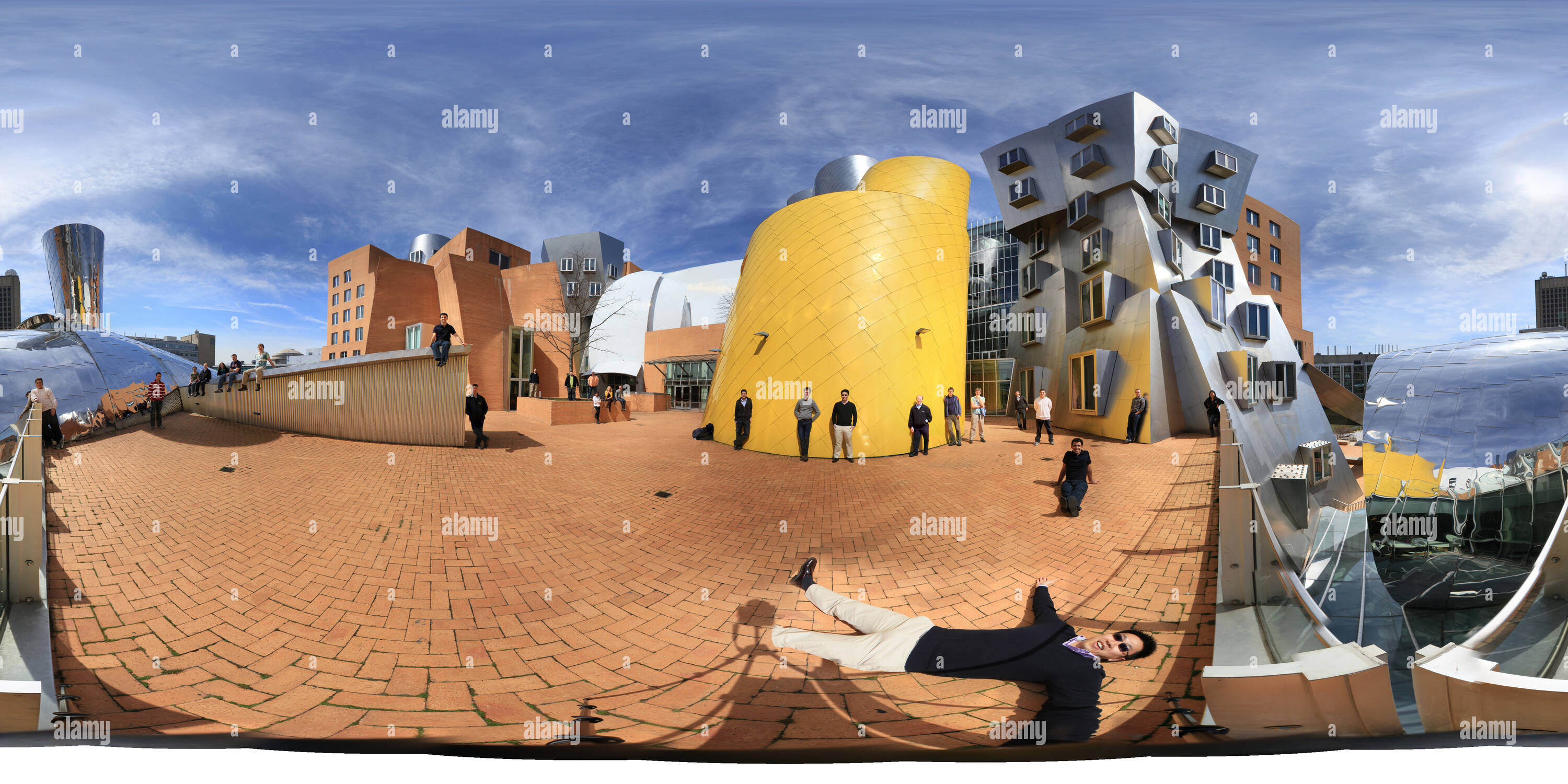 Vue panoramique à 360° de MIT Stata center 4ème étage sur cour