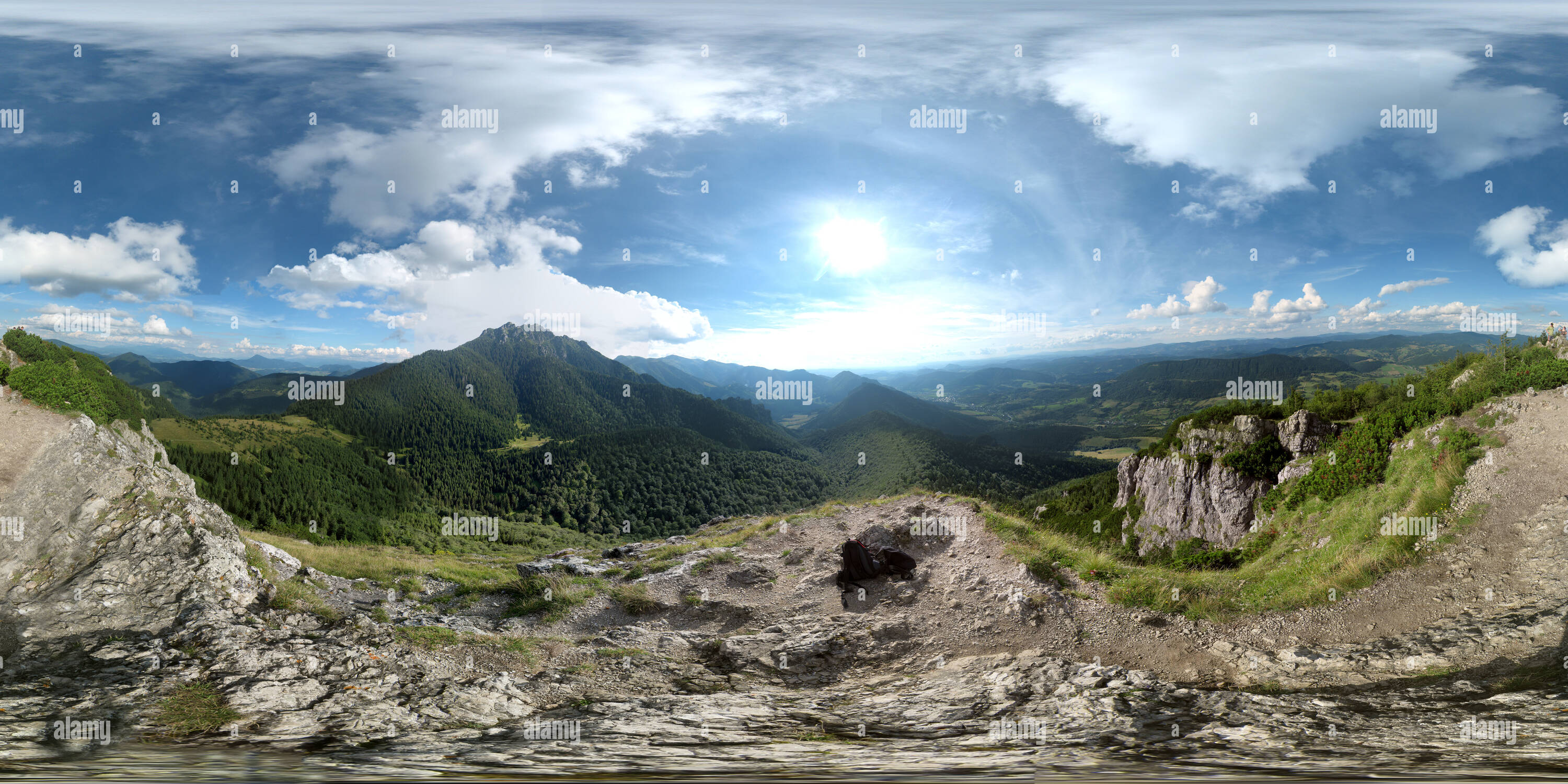 Vue panoramique à 360° de Malý Rozsutec, Malá Fatra, Slovensko