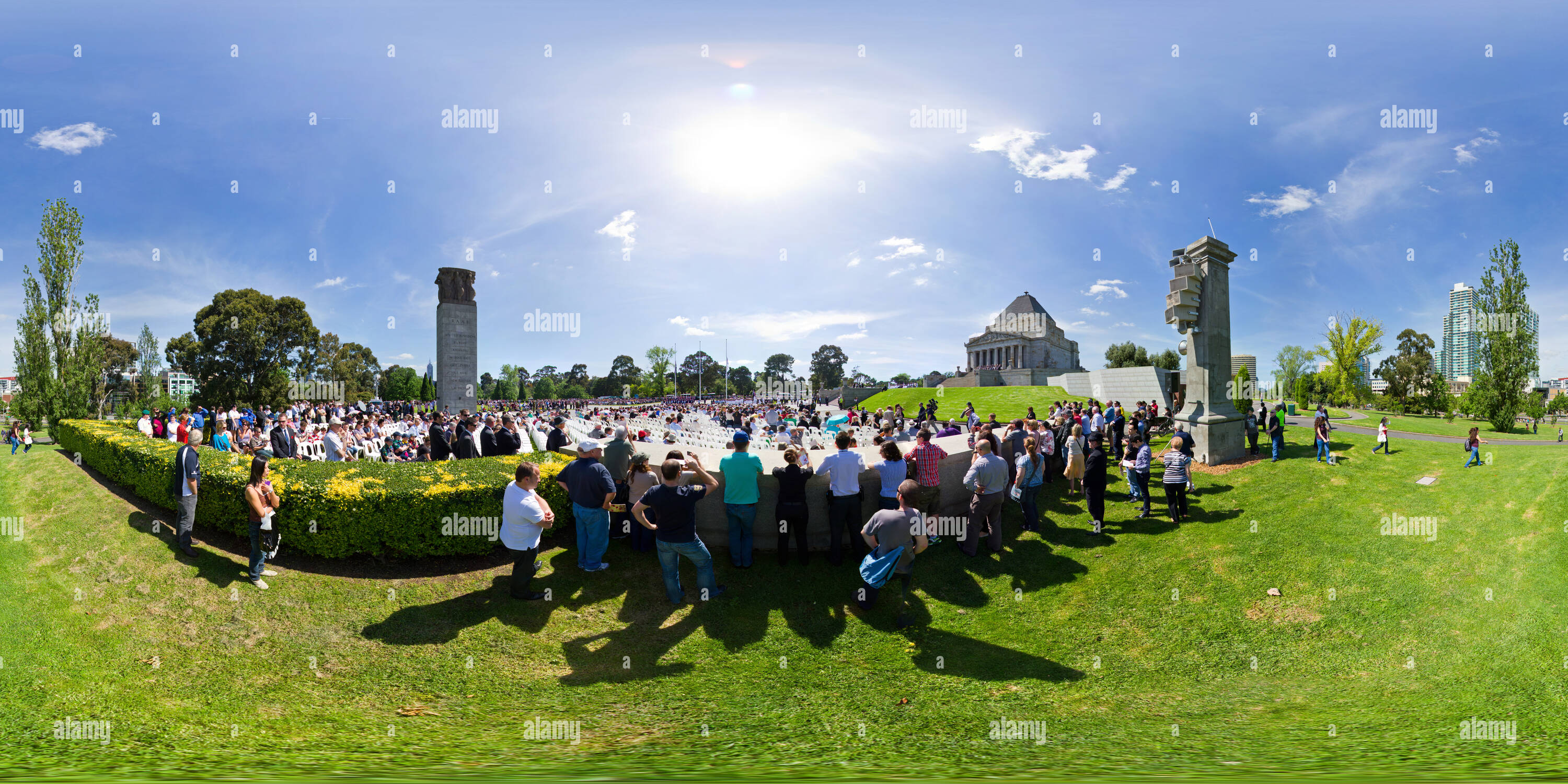 Vue panoramique à 360° de Service du Jour du souvenir à la Melbourne de culte du souvenir, 10:47, 14 Nov 2011