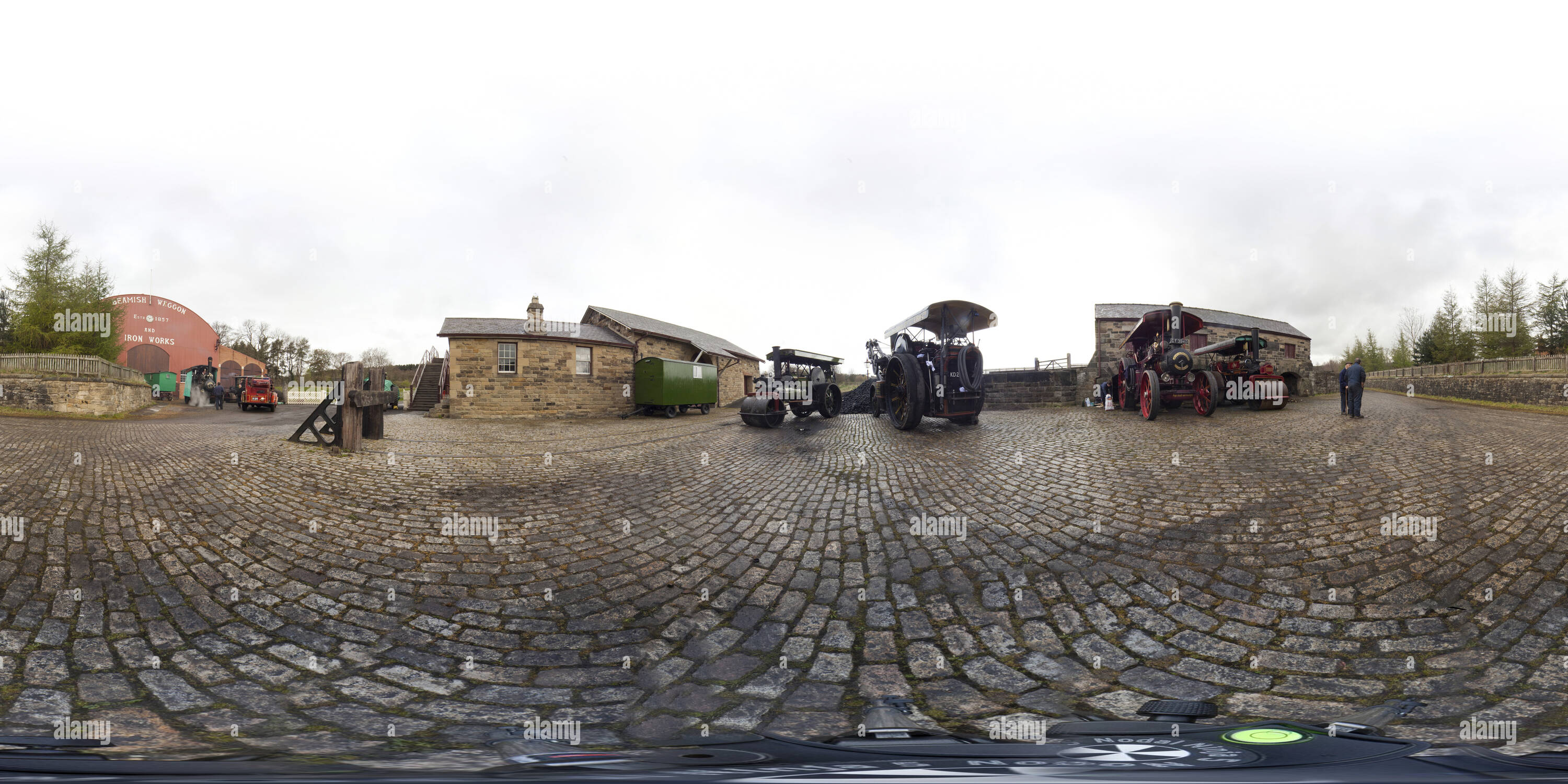 Vue panoramique à 360° de La vapeur à la gare de triage de marchandises Rowley