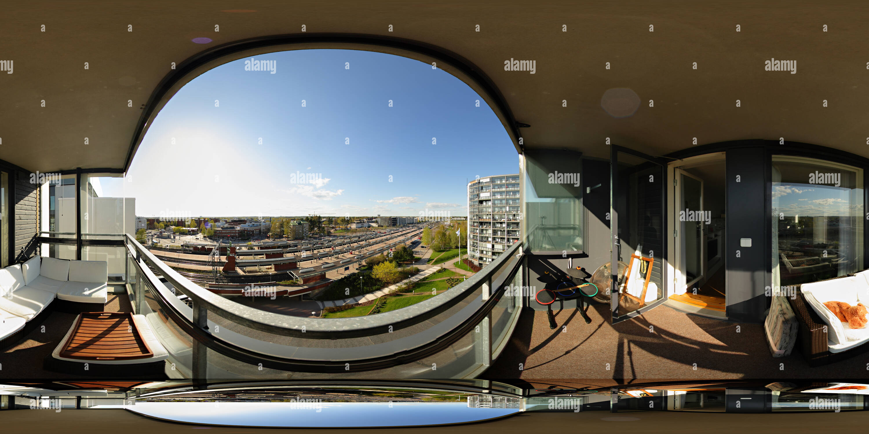 Vue panoramique à 360° de La gare de Tikkurila