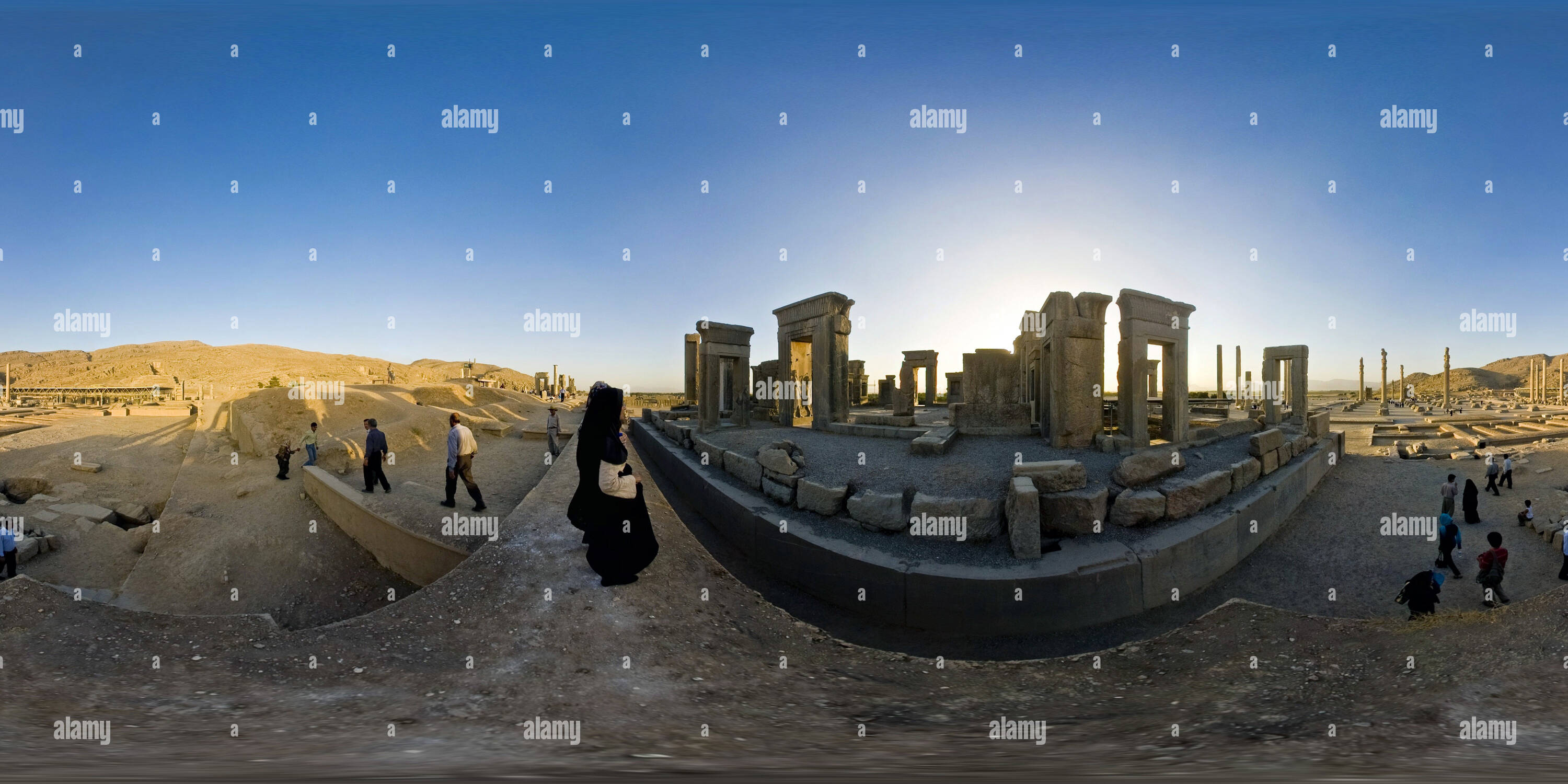 Vue panoramique à 360° de Persepolis Iran