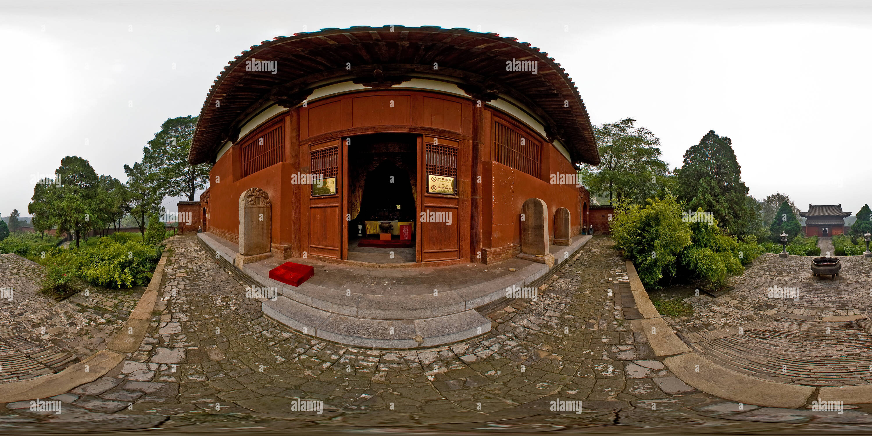 Vue panoramique à 360° de Linfen ' Guang Shengsi ' sous-temple ancien temple bouddhiste hall