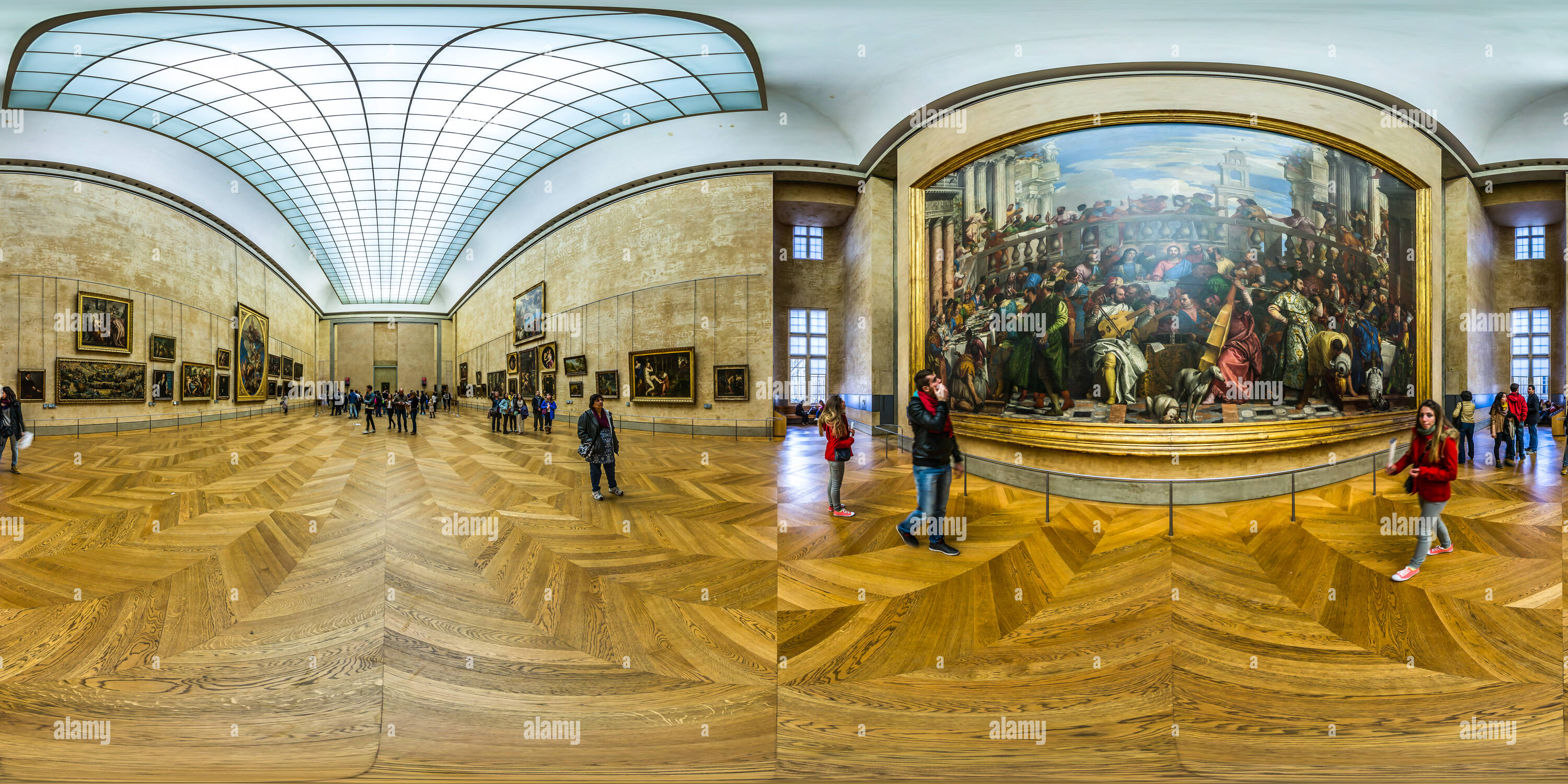 Vue panoramique à 360° de Salle 7, Denon, Louvre