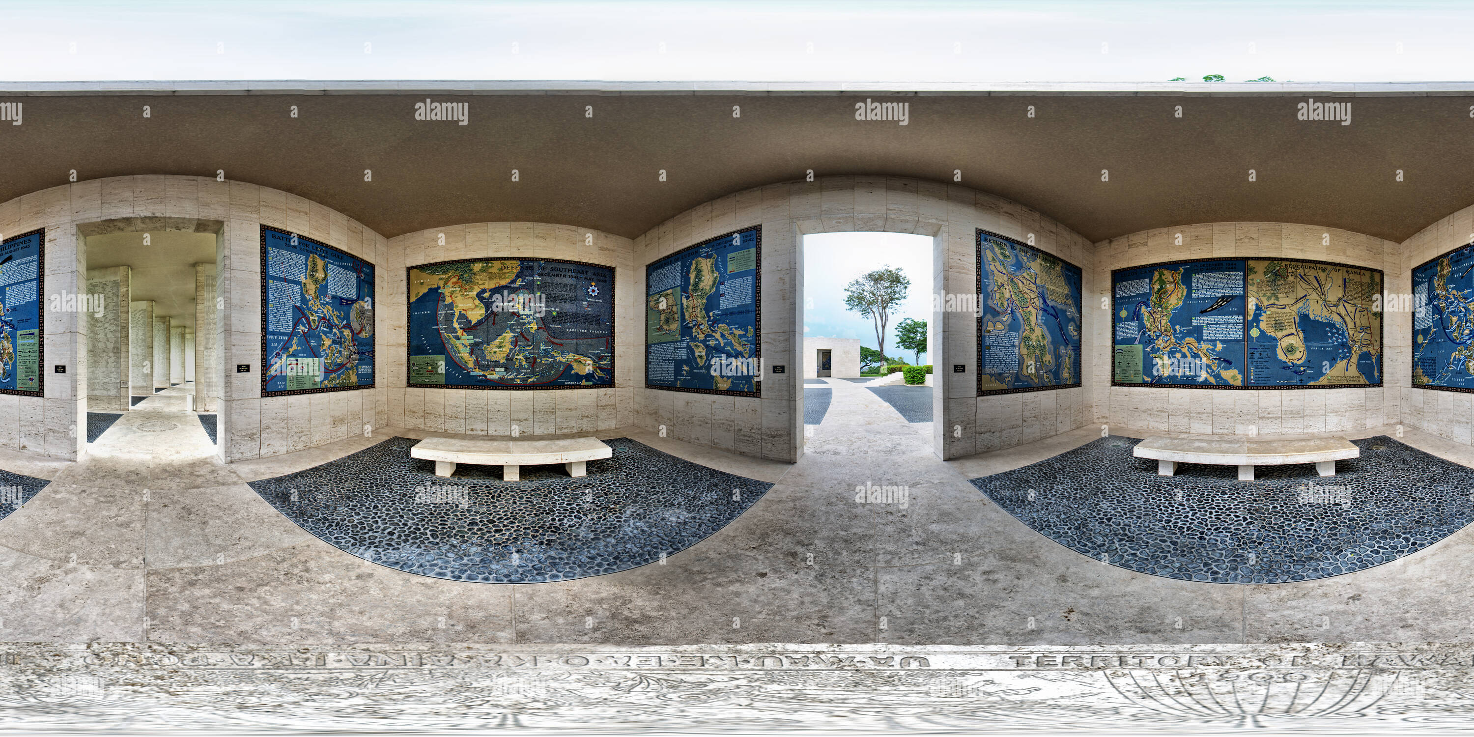 Vue panoramique à 360° de Cimetière Américain Pano Tif Bonifacio Global City Philippines Manille Territoire de Hawaii