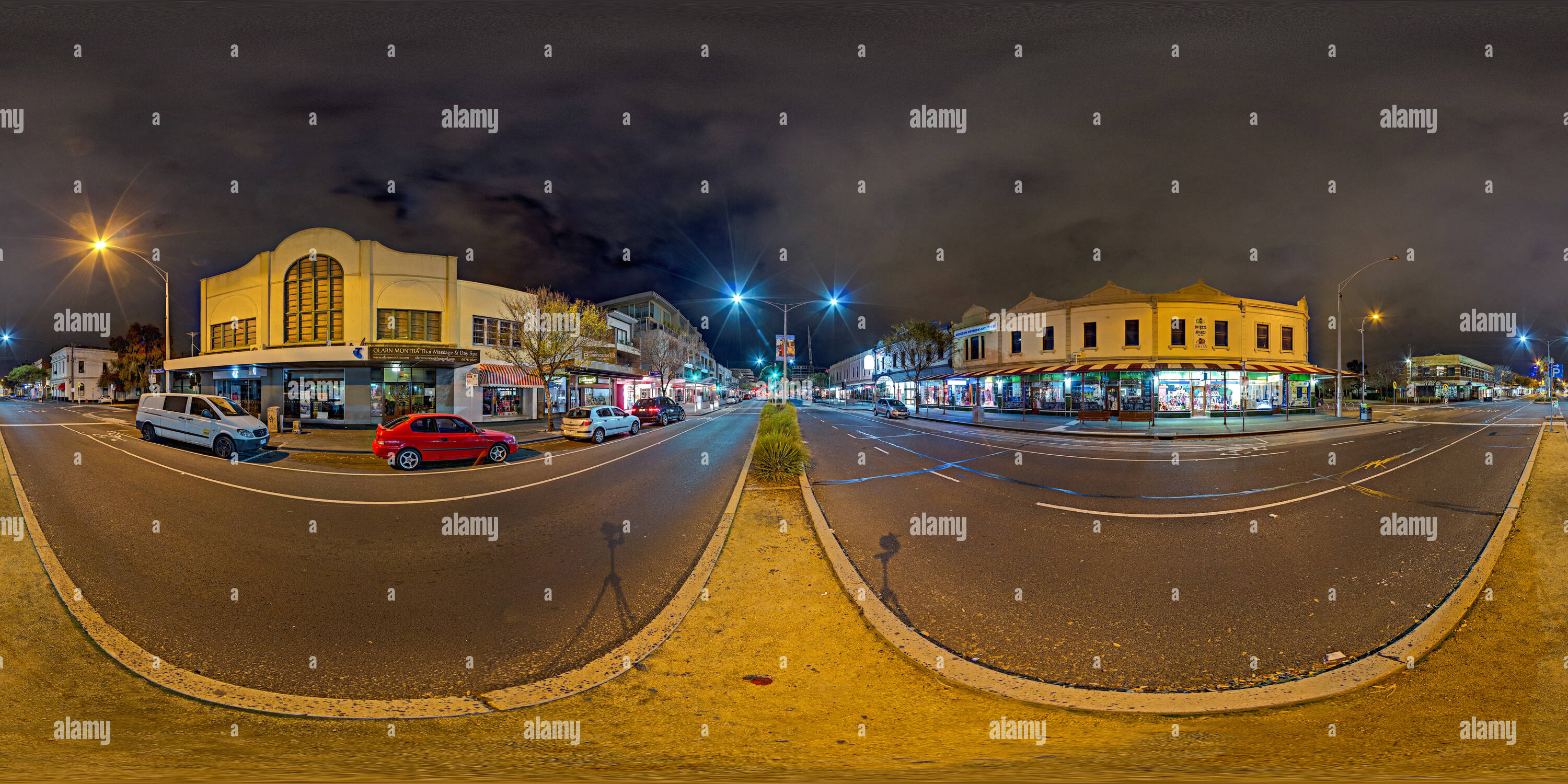 Vue panoramique à 360° de Bay Street - Port de Melbourne à Liardet St - Vue de nuit