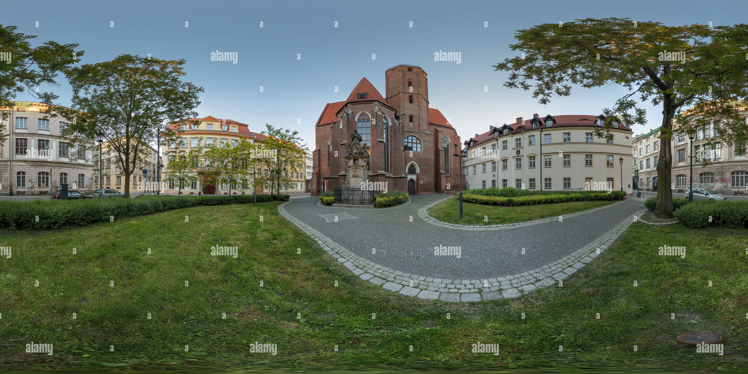 Vue panoramique à 360° de Eglise Saint Matthias. Wroclaw.