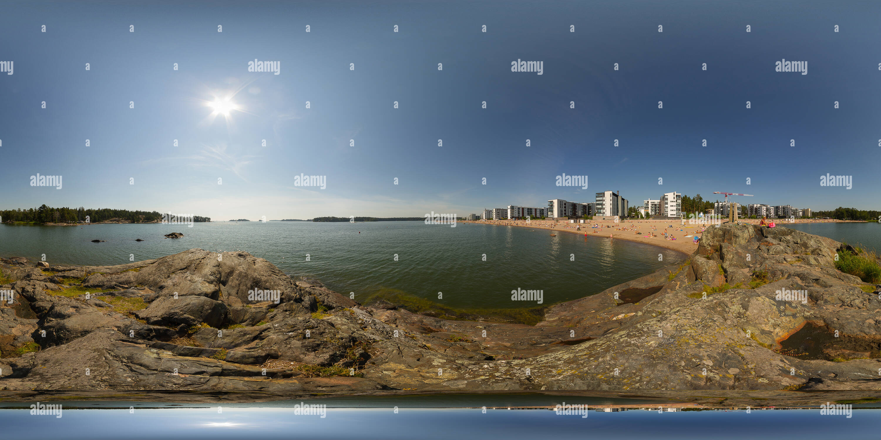 Vue panoramique à 360° de Aurinkolahti beach à Vuosaari