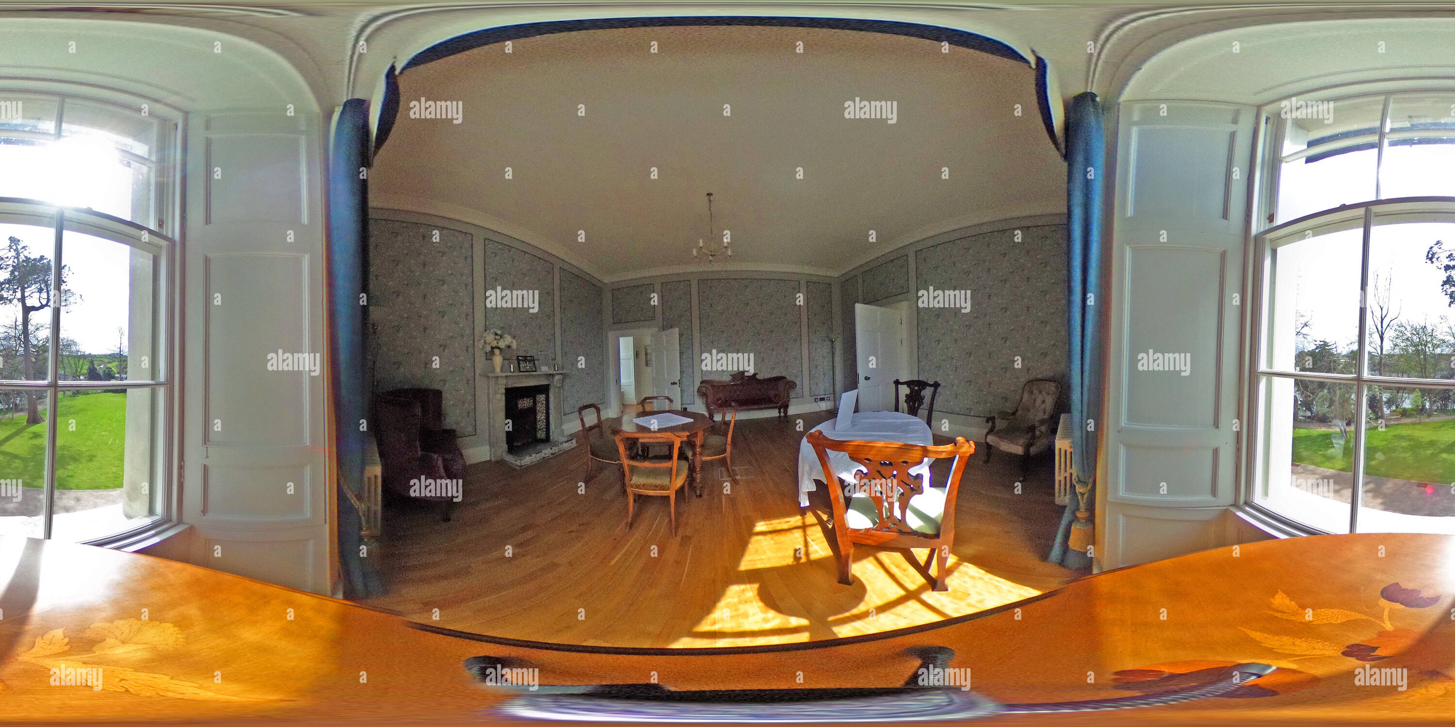 Vue panoramique à 360° de Prix intérieur du château (Castell Aberteifi Cardigan) .Cardigan, Ceredigion, pays de Galles.