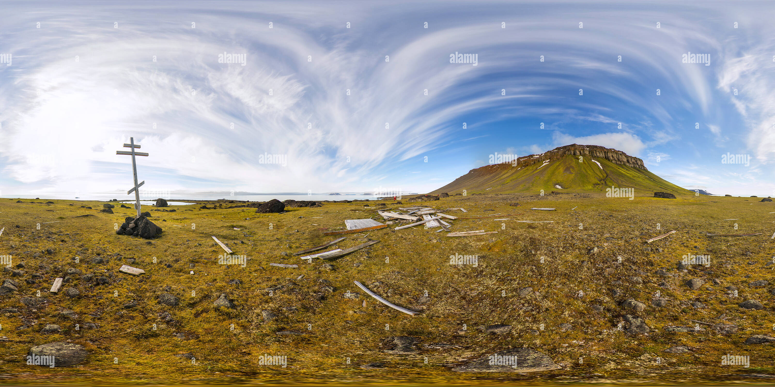 Vue panoramique à 360° de Elmwood, Flore, l'Île Northbrook, François-Joseph