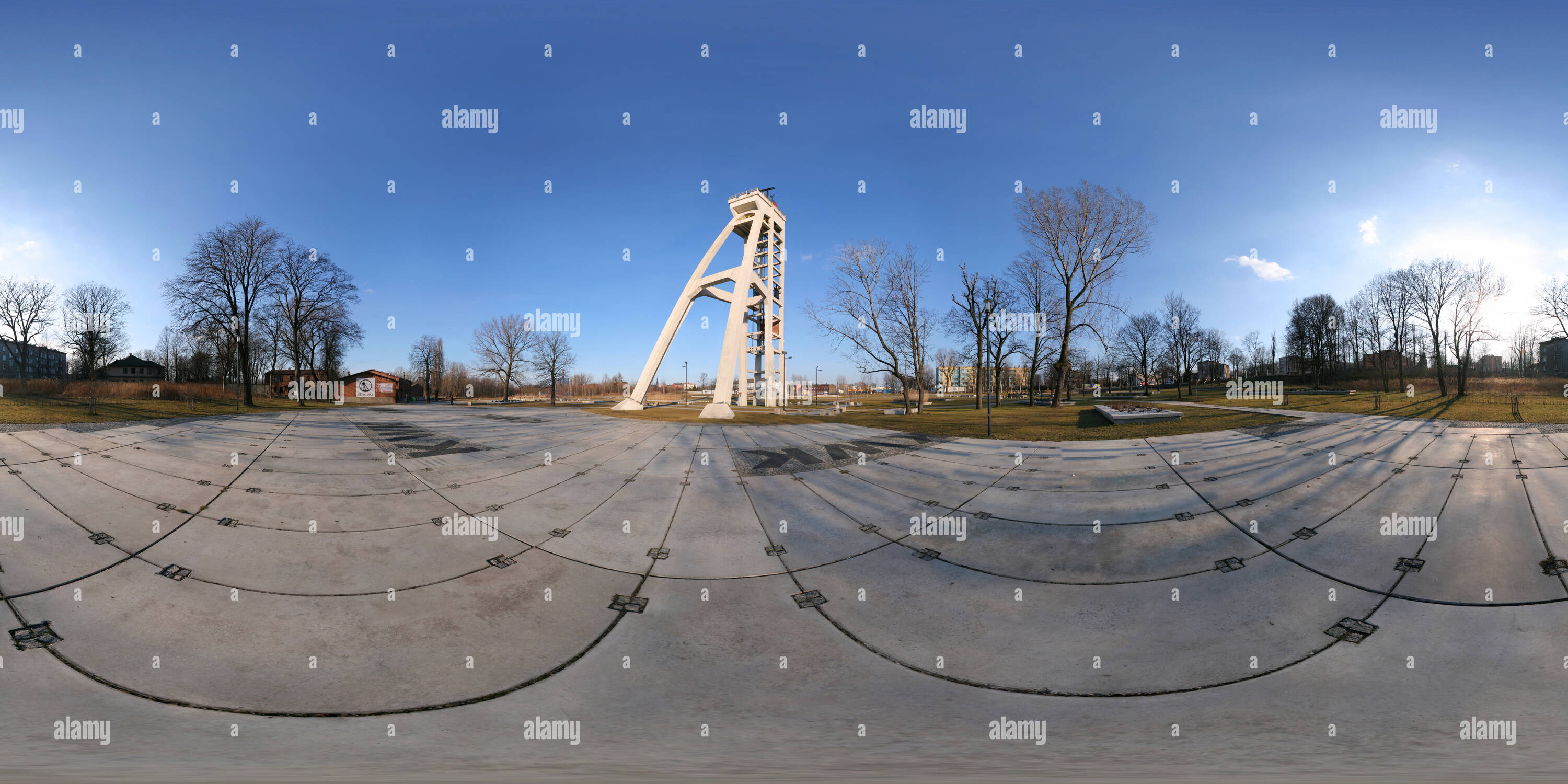 Vue panoramique à 360° de - Le Président de la tour de la mine de Chorzow