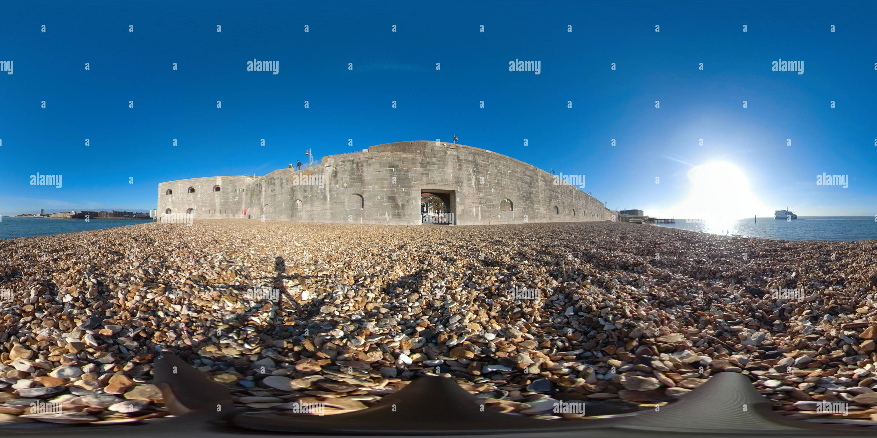 Vue panoramique à 360° de Vieux Portsmouth Harbour