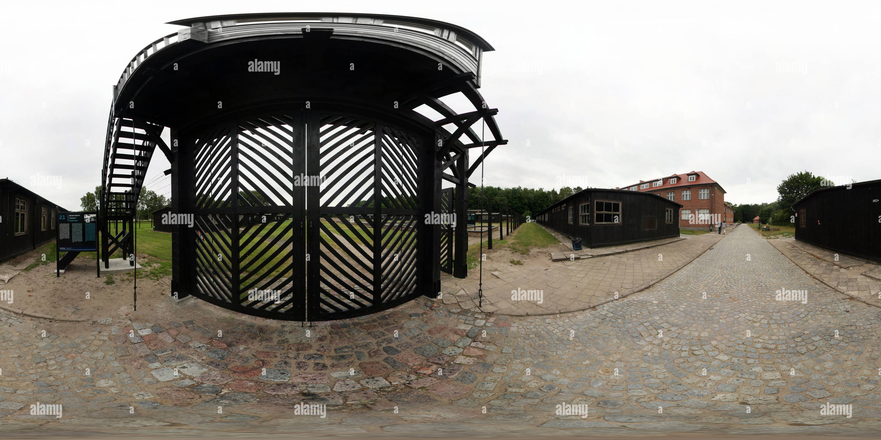 Vue panoramique à 360° de Porte de la mort - camp de concentration de Stutthof