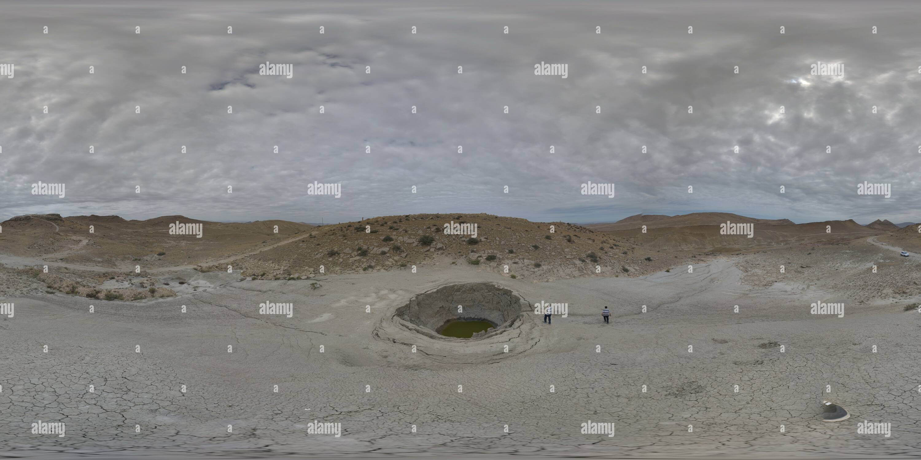 Vue panoramique à 360° de Volcan de boue sans nom