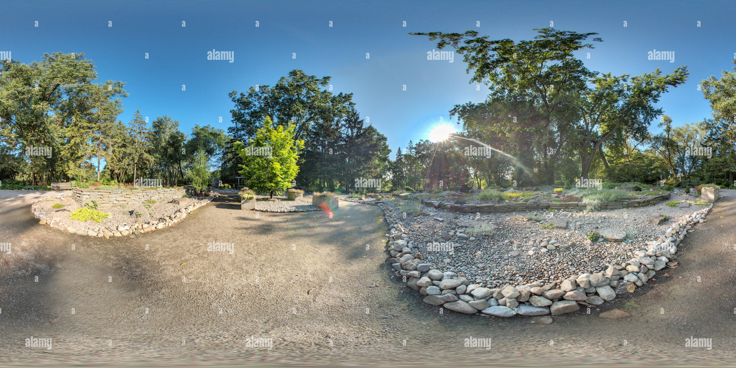 Vue panoramique à 360° de Jardin alpin, Centre de la nature, Laval