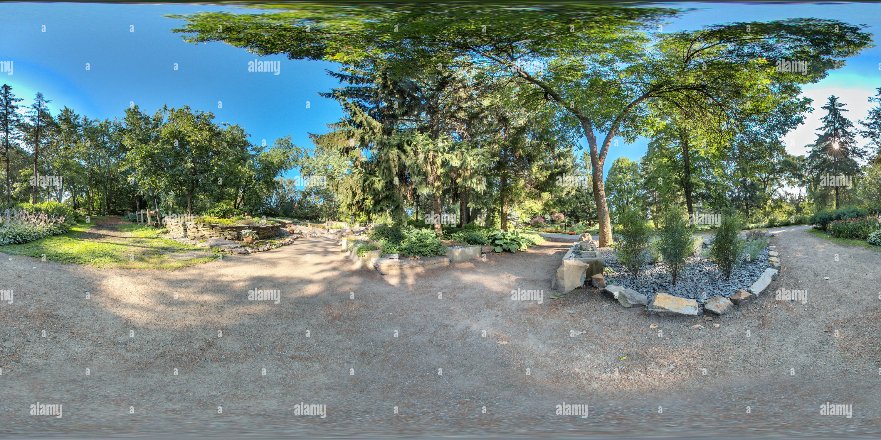 Vue panoramique à 360° de Jardin alpin, Centre de la nature, Laval