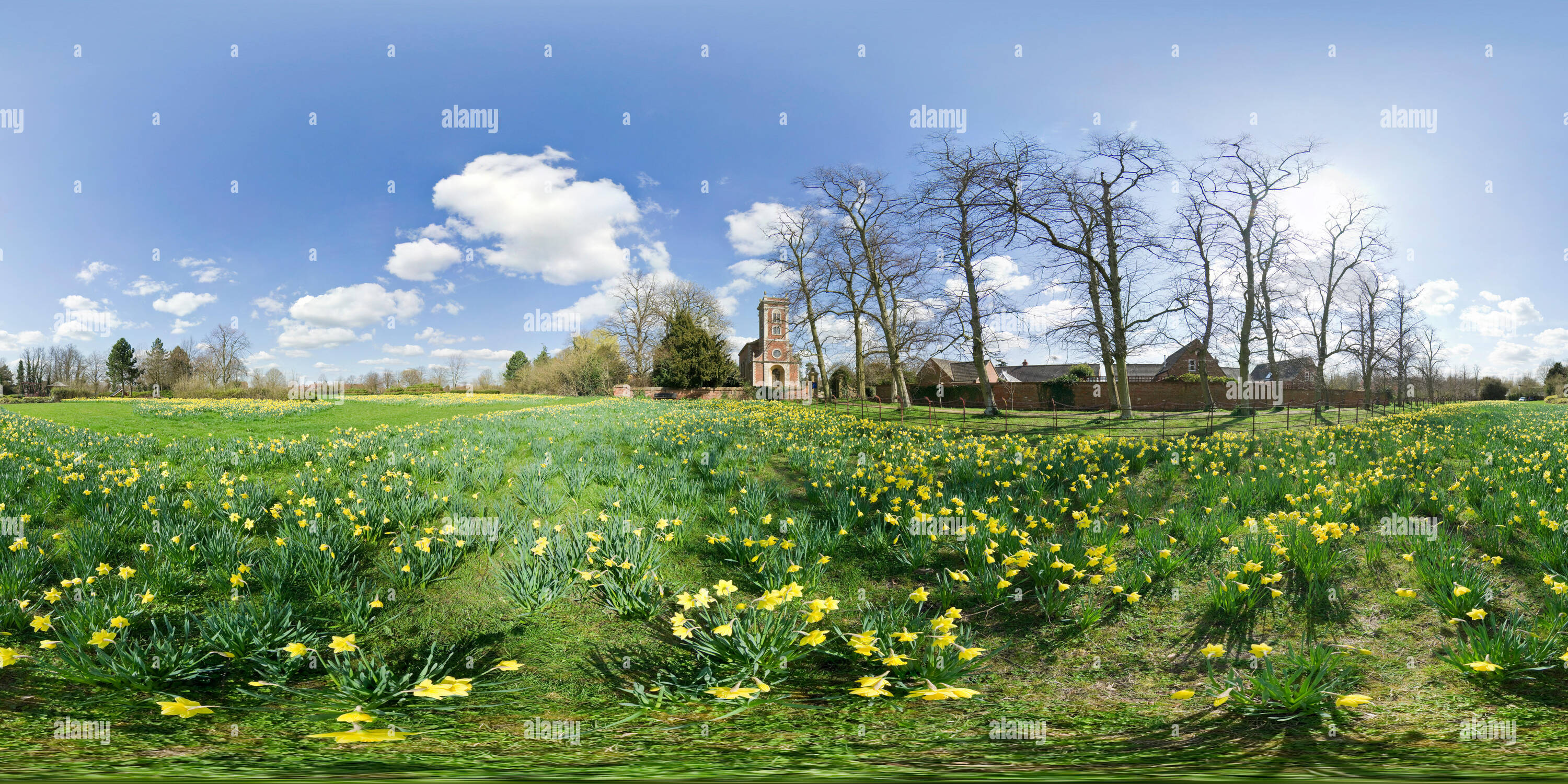 Visualizzazione panoramica a 360 gradi di Panorama, St Mary Magdalene Church Willen, Milton Keynes, costruito 1685 da Robert Hooke, Il Grade ii Listed, 2008