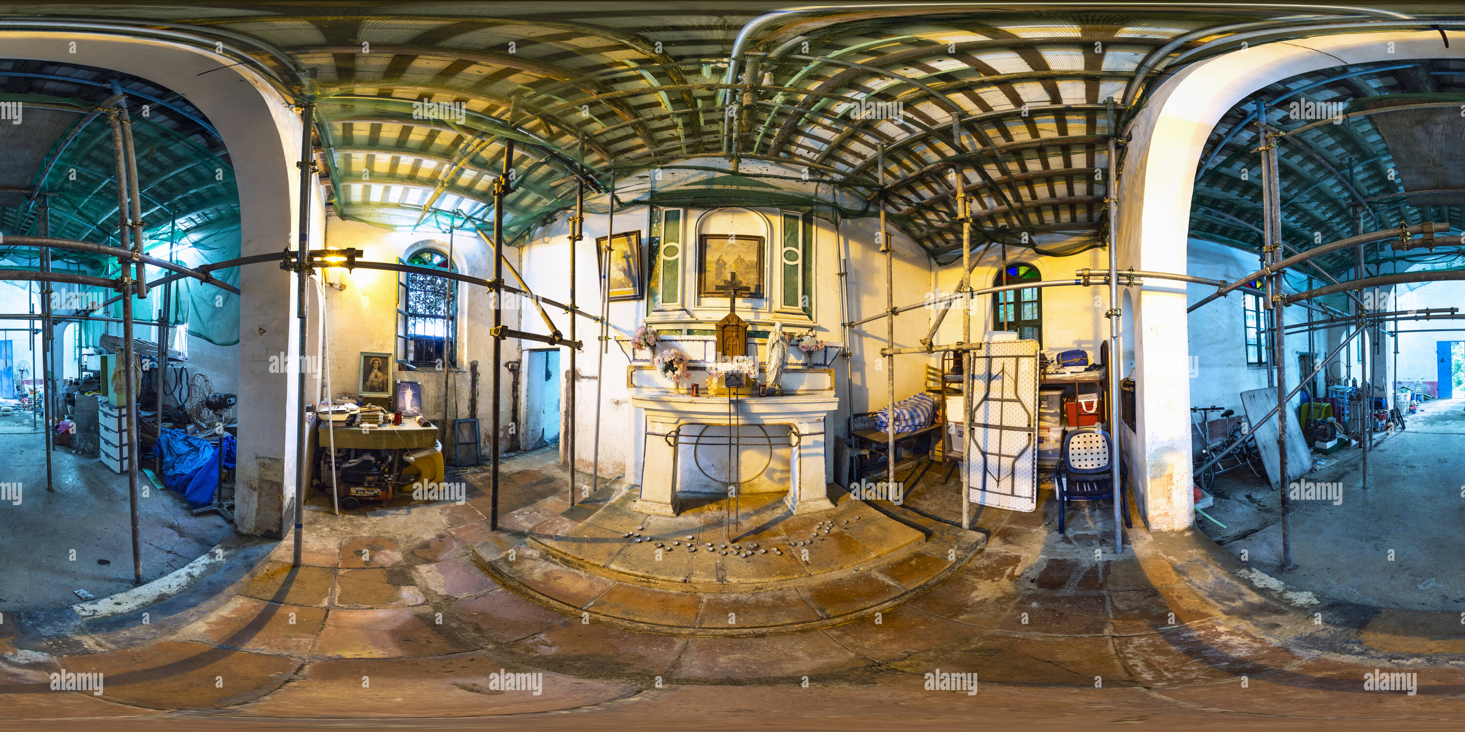 Visualizzazione panoramica a 360 gradi di Cappella della Sacra Famiglia interno(西貢赤徑聖家小堂內部), Chek Kang Village, Sai Kung, HK