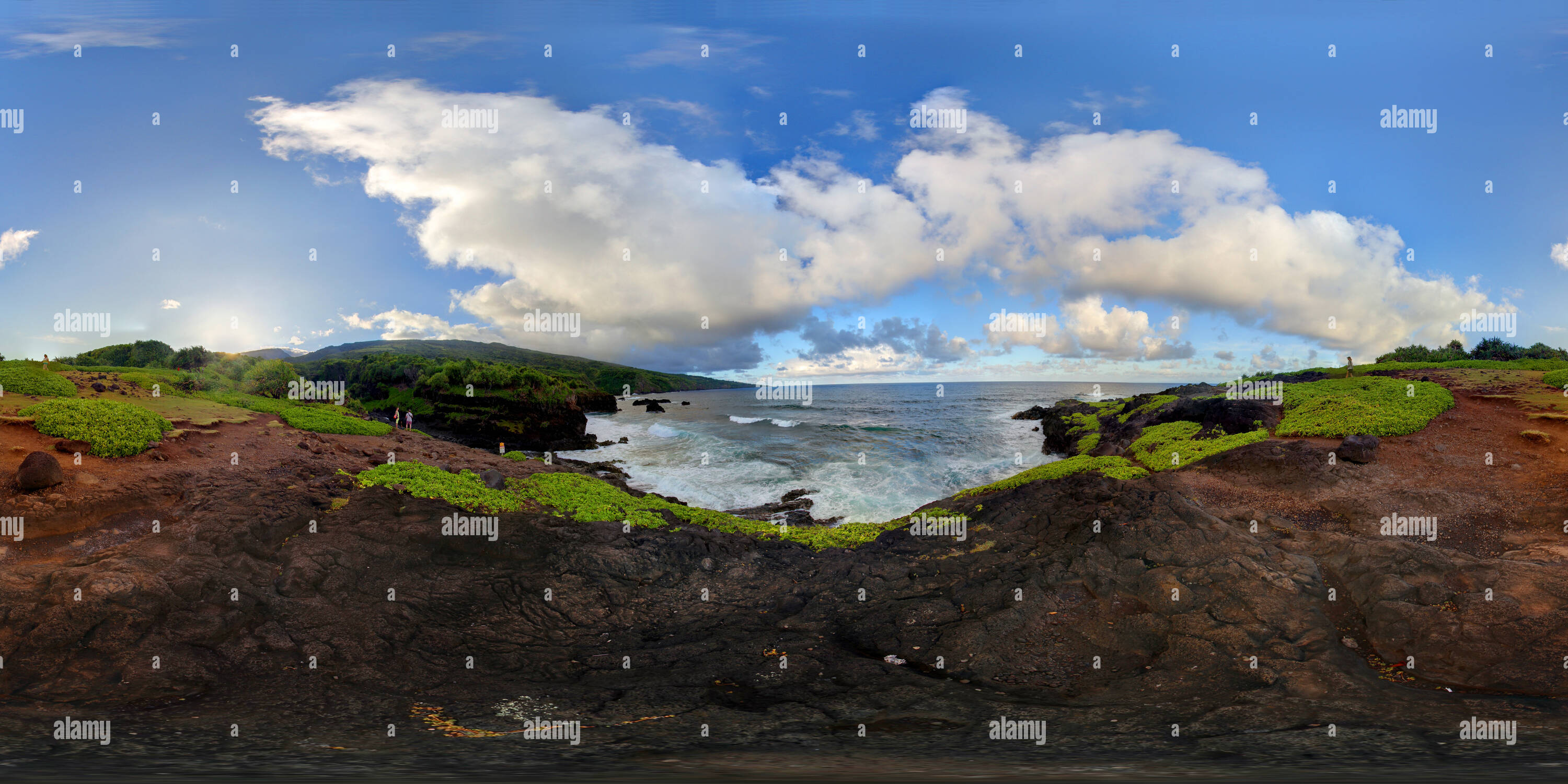 Visualizzazione panoramica a 360 gradi di Sponda sud di Maui vicino a Hana