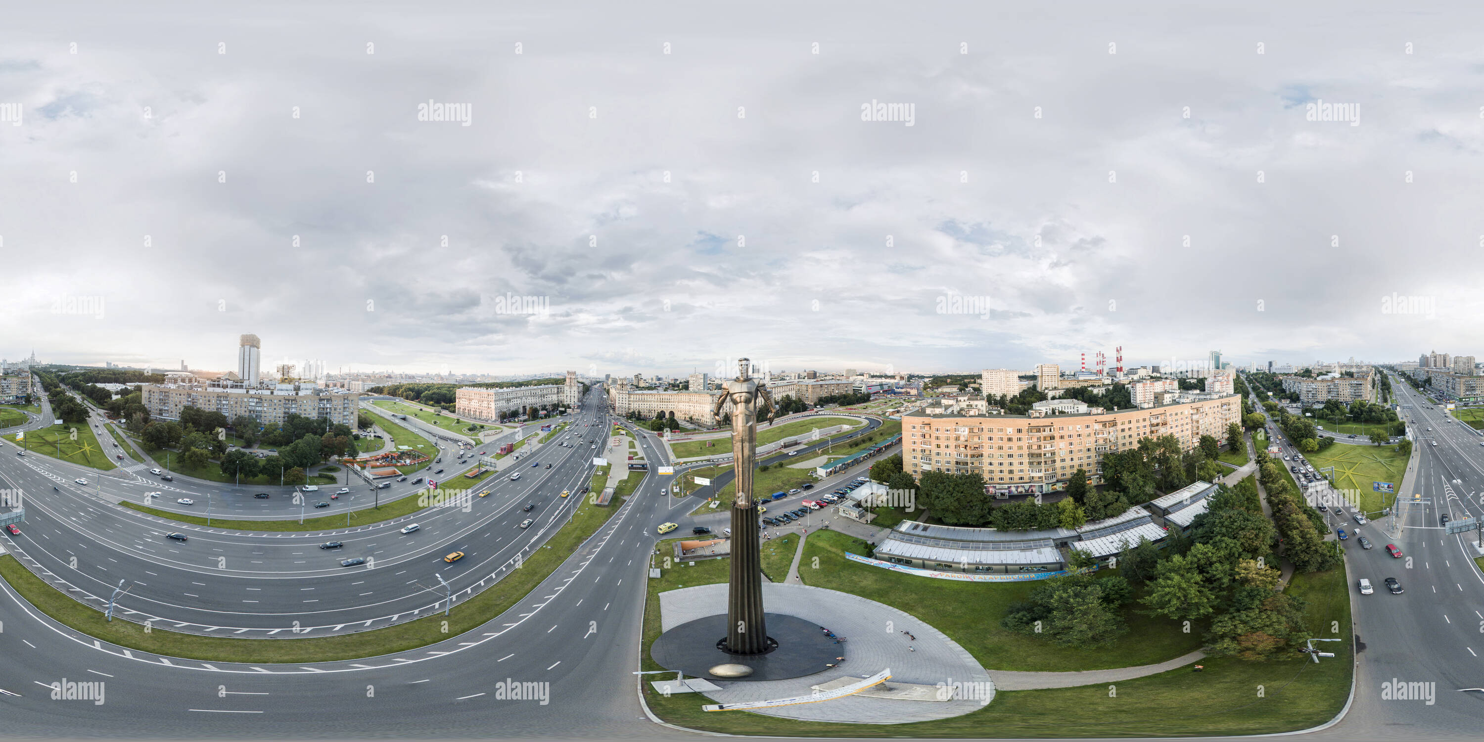 Visualizzazione panoramica a 360 gradi di Yuri Gagarin. Gagarin Place A Mosca