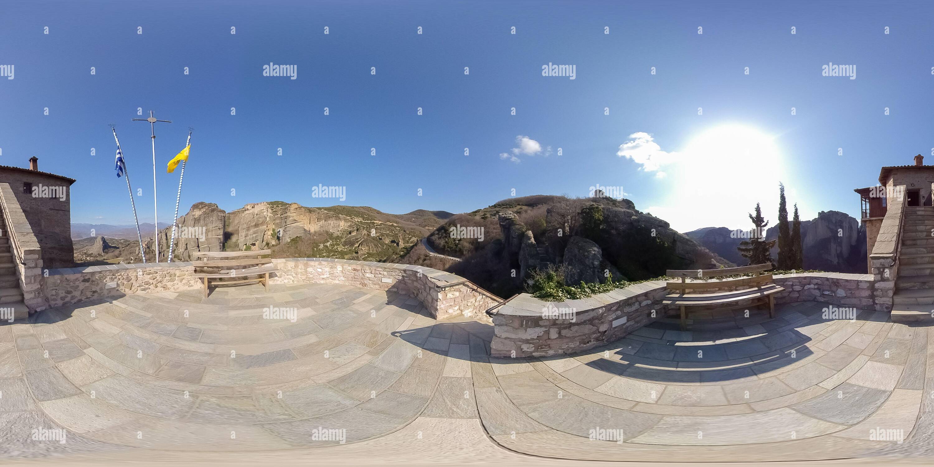 Visualizzazione panoramica a 360 gradi di Meteora Grecia monastero di Varlaam