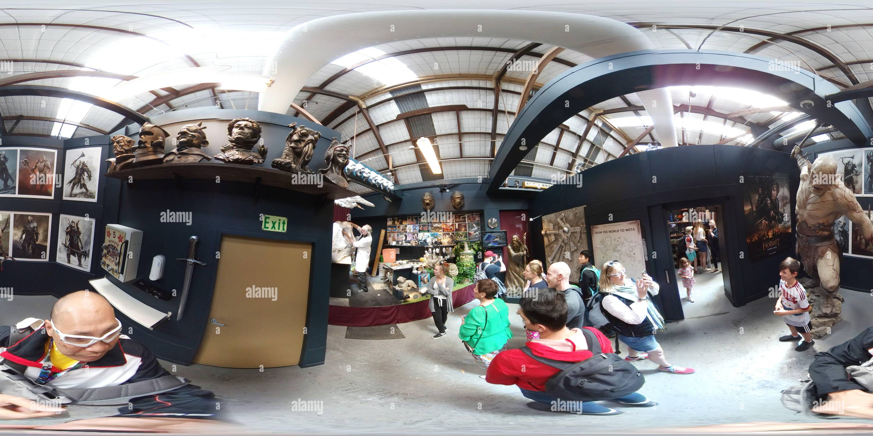 Visualizzazione panoramica a 360 gradi di Tour dello studio di effetti speciali al Weta Production miramar di Wellington, Nuova Zelanda