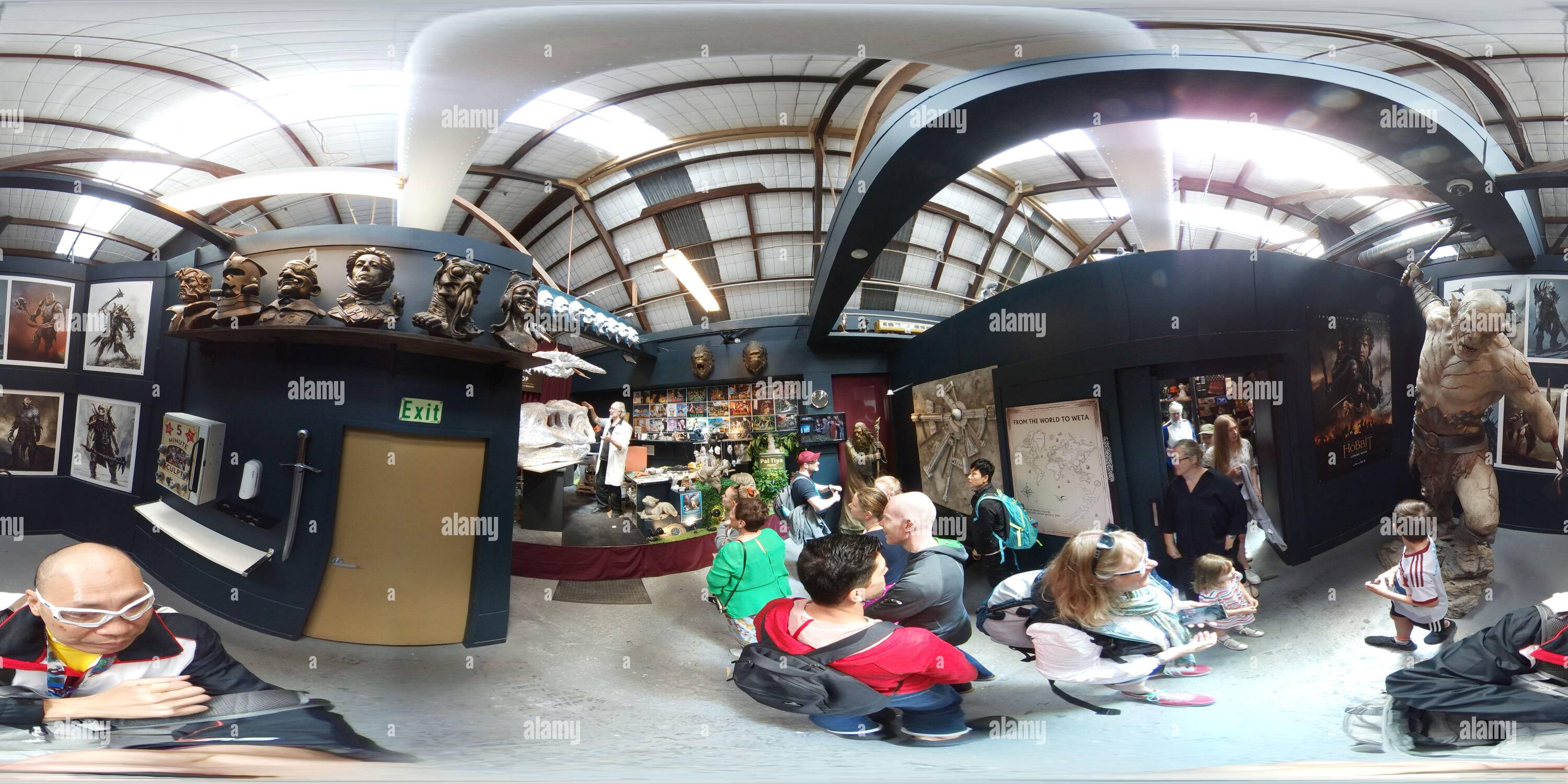 Visualizzazione panoramica a 360 gradi di Tour dello studio di effetti speciali al Weta Production miramar di Wellington, Nuova Zelanda