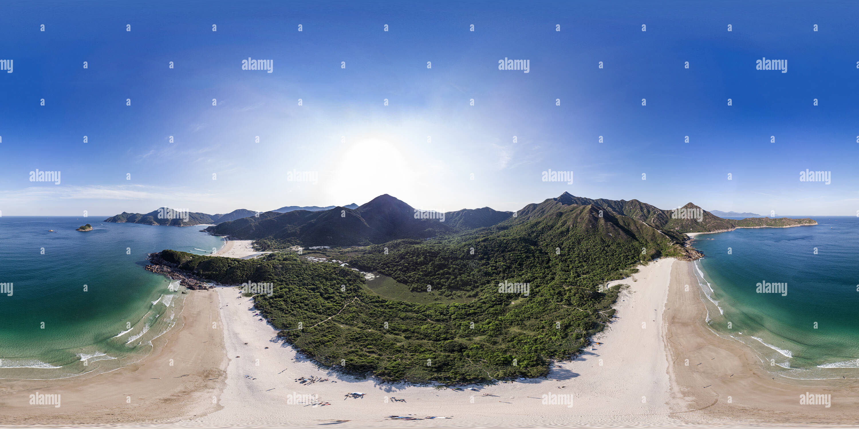 Visualizzazione panoramica a 360 gradi di Tai WAN(西貢大浪四灣之大灣), Tai Long, Sai Kung East Country Park, HK