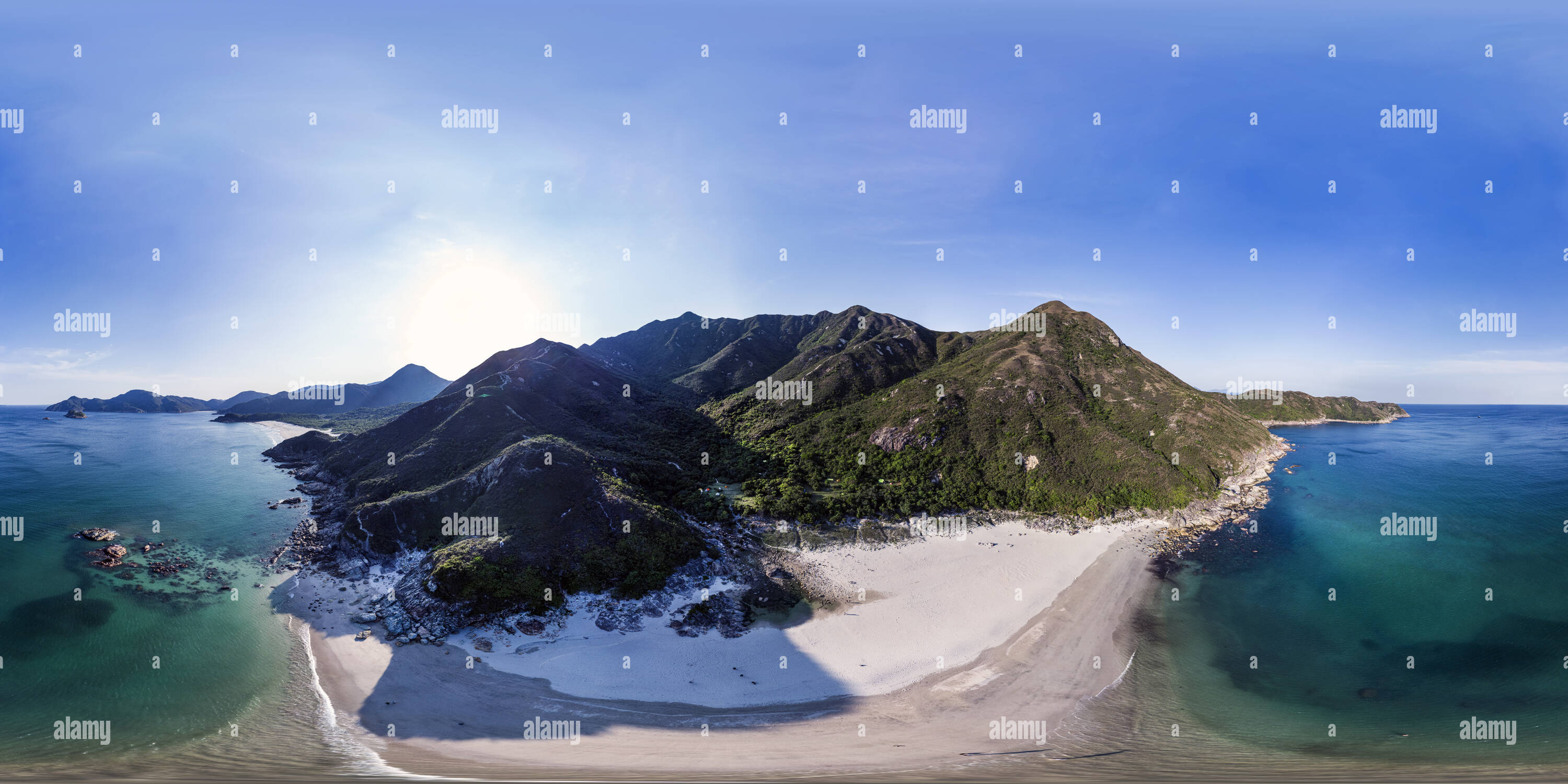 Visualizzazione panoramica a 360 gradi di Tung WAN(西貢大浪四灣之東灣), Tai Long, Sai Kung East Country Park, HK