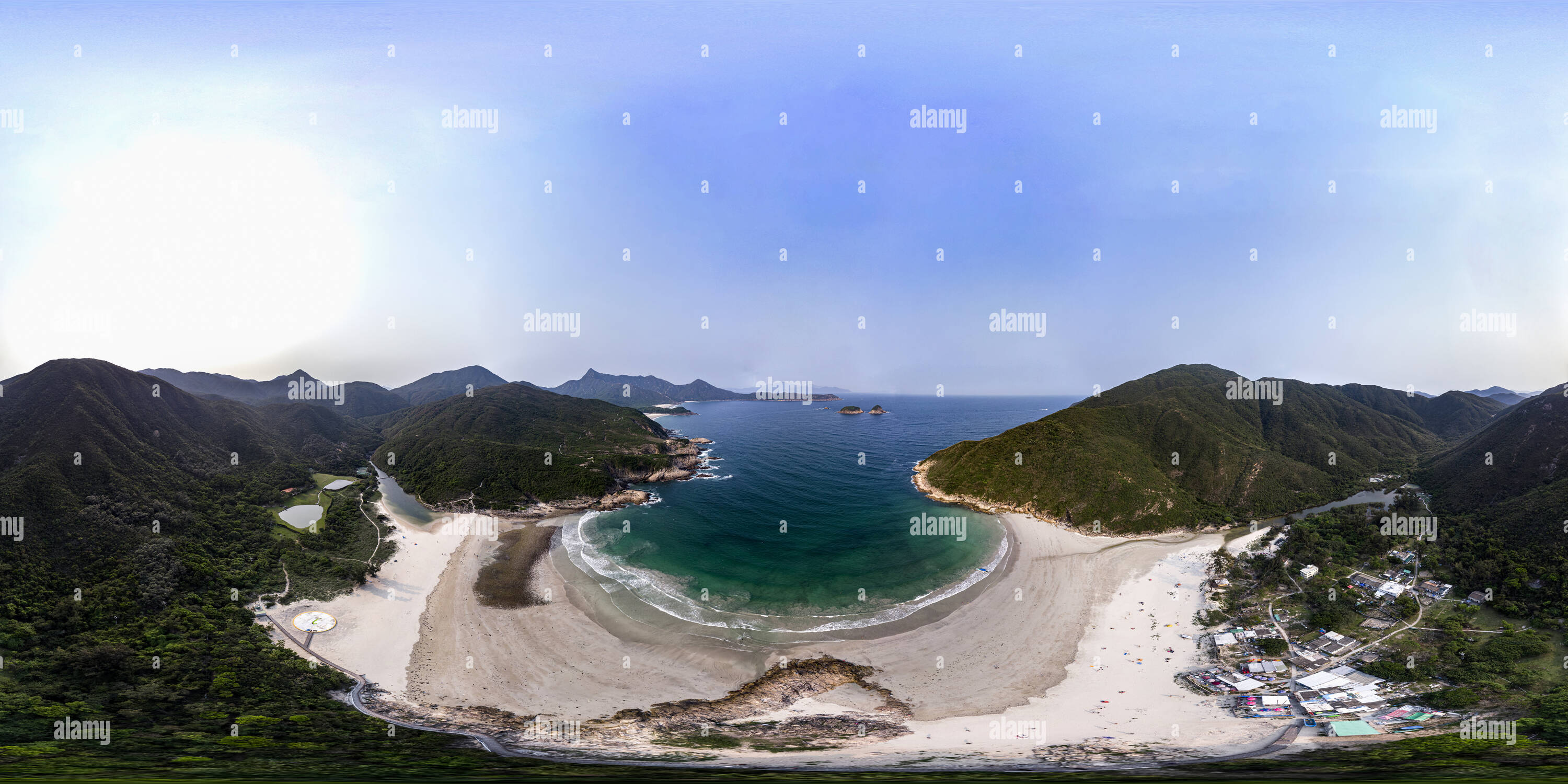 Visualizzazione panoramica a 360 gradi di Sai WAN(西貢大浪四灣之西灣), Tai Long, Sai Kung East Country Park, HK