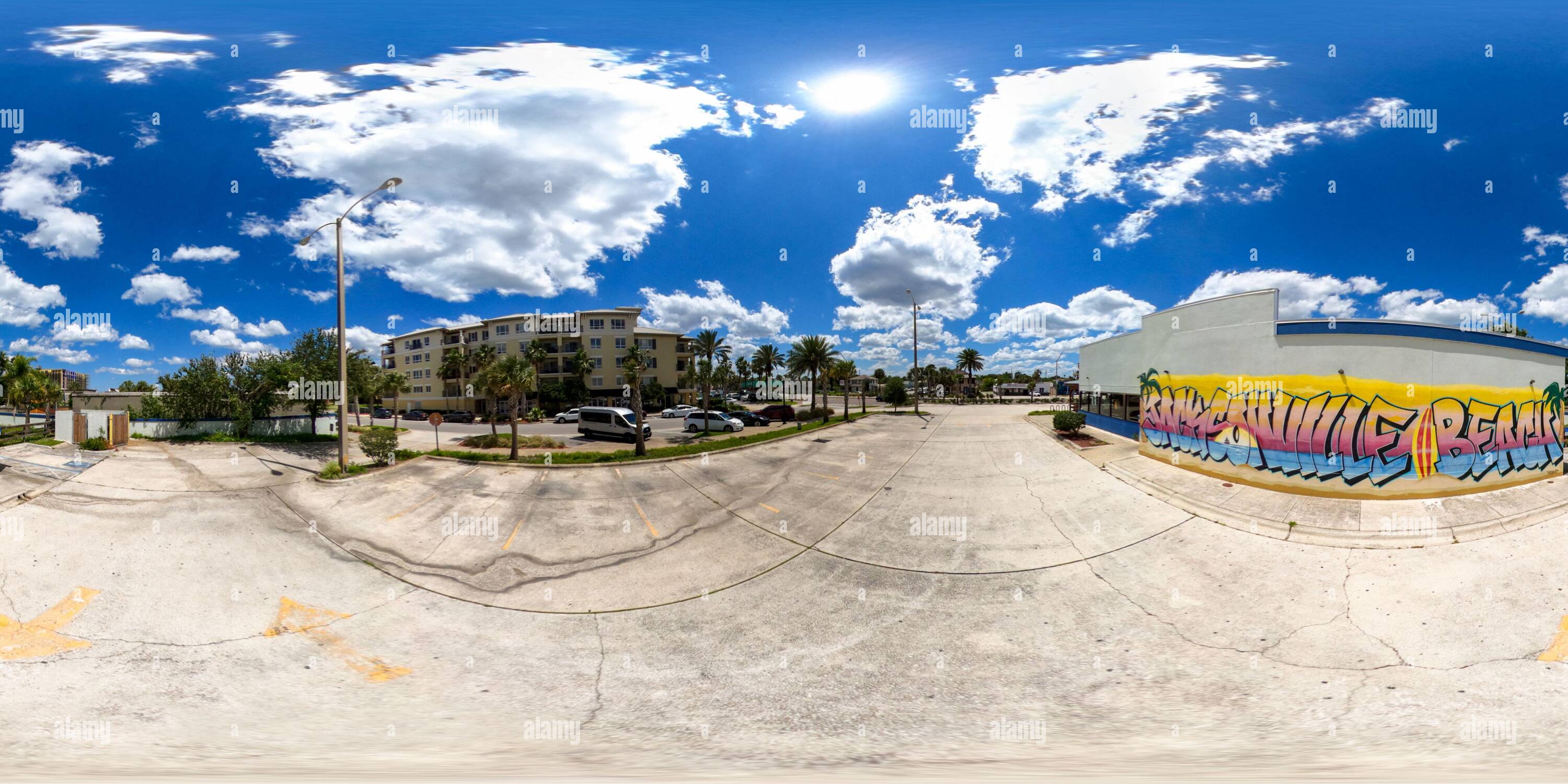 Visualizzazione panoramica a 360 gradi di 360 vr foto Jacksonville Beach FL arte murale