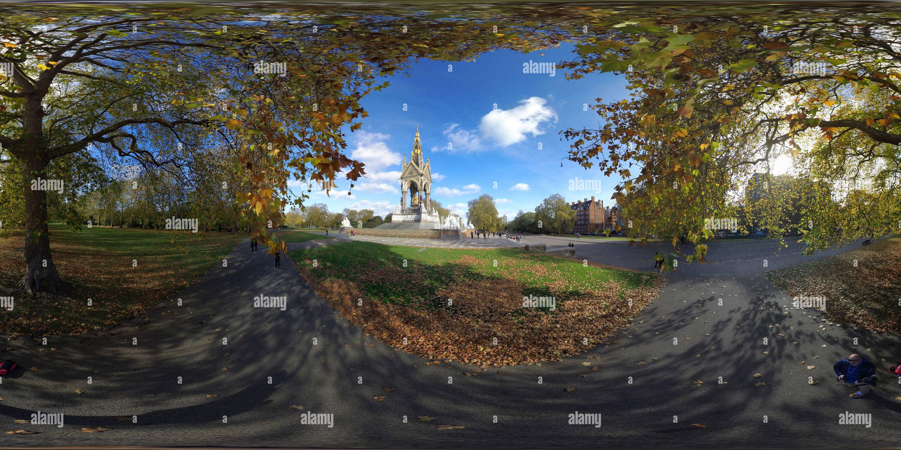 Visualizzazione panoramica a 360 gradi di L'ALBERT MEMORIAL A LONDRA IMMAGINE DI CREDITO: MARK PAIN / ALAMY IMMAGINE STOCK