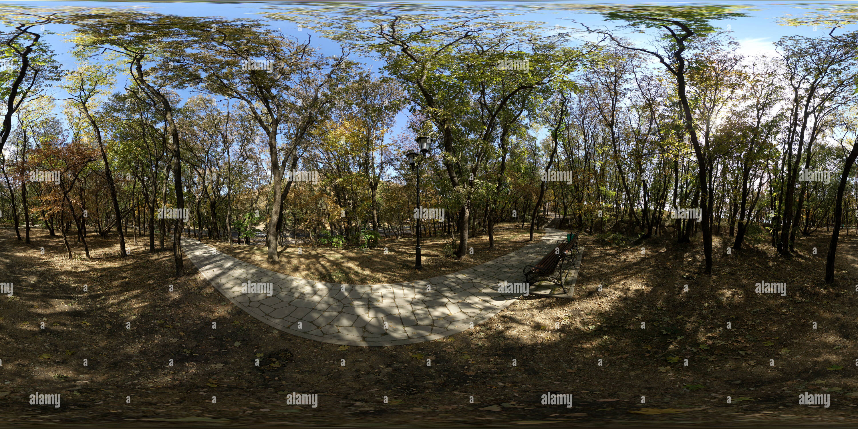 Visualizzazione panoramica a 360 gradi di Дорожка в Емануелевском парке 2020