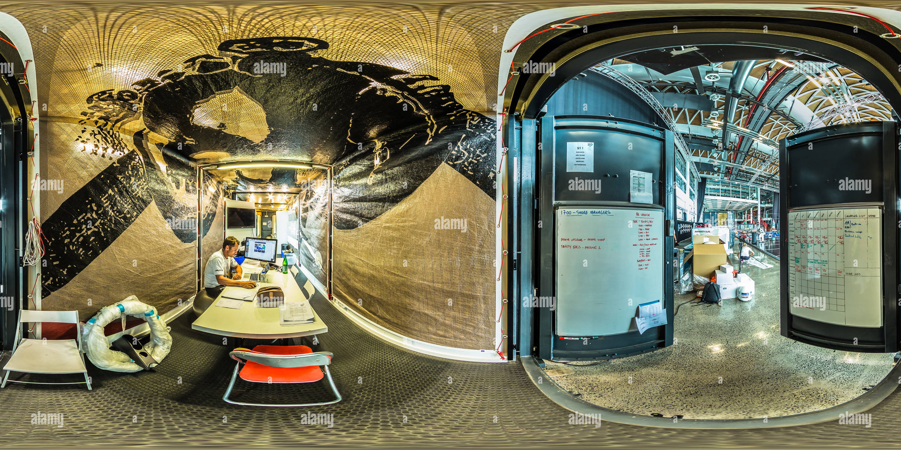 Visualizzazione panoramica a 360 gradi di Nick Bice - Capo del cantiere - Volvo Ocean Race 2015 Auckland stopover - Nuova Zelanda