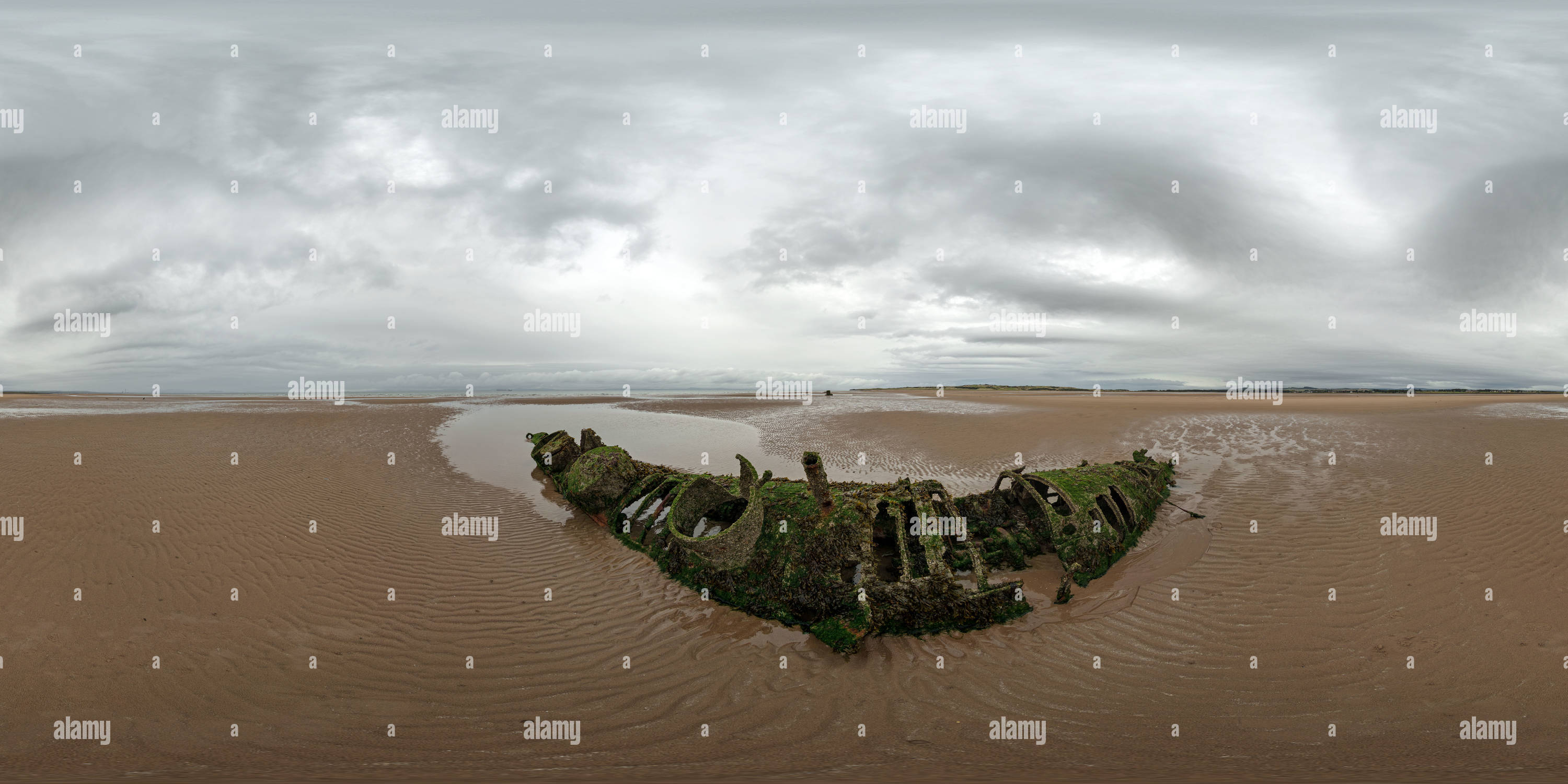 Visualizzazione panoramica a 360 gradi di XT-Craft, Aberlady Bay, East Lothian