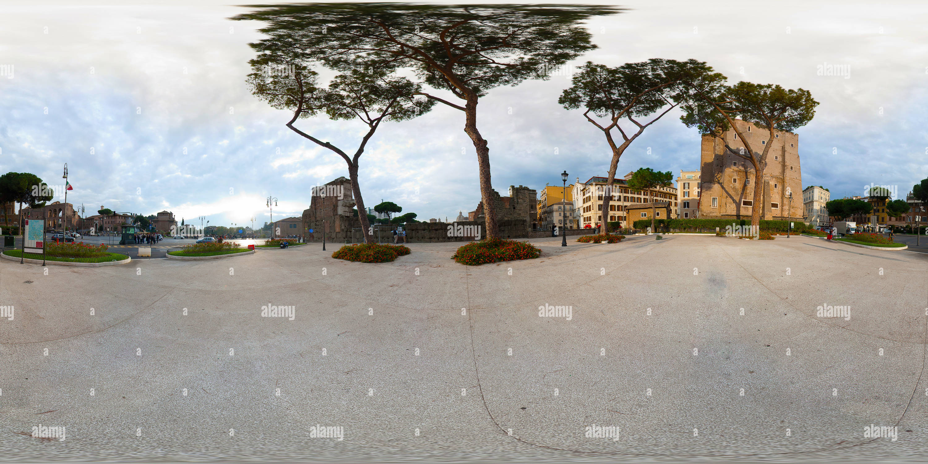 Visualizzazione panoramica a 360 gradi di Largo Corrado Ricci - Roma