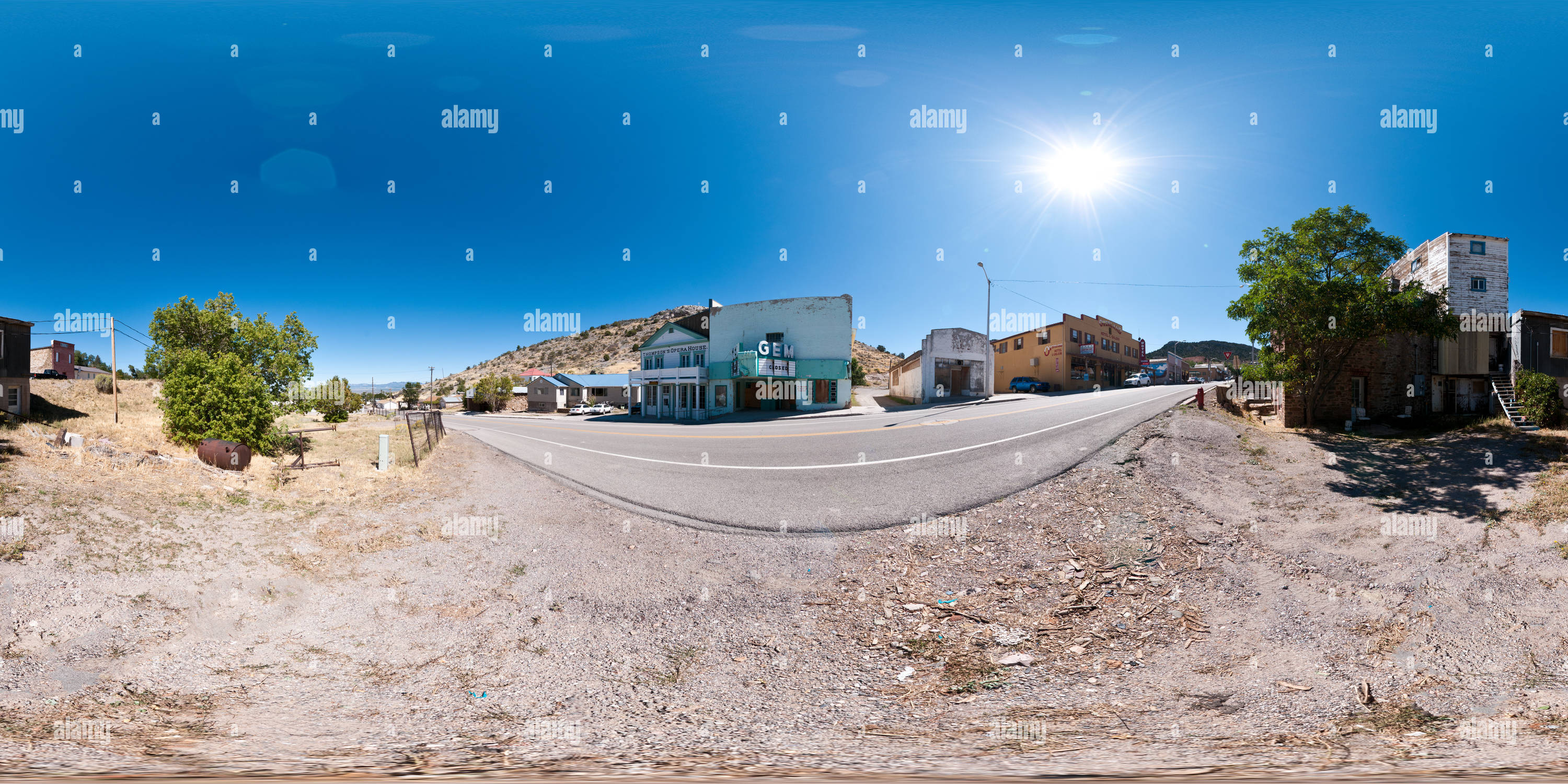 Visualizzazione panoramica a 360 gradi di Thompson's Opera House, Pioche, Nevada