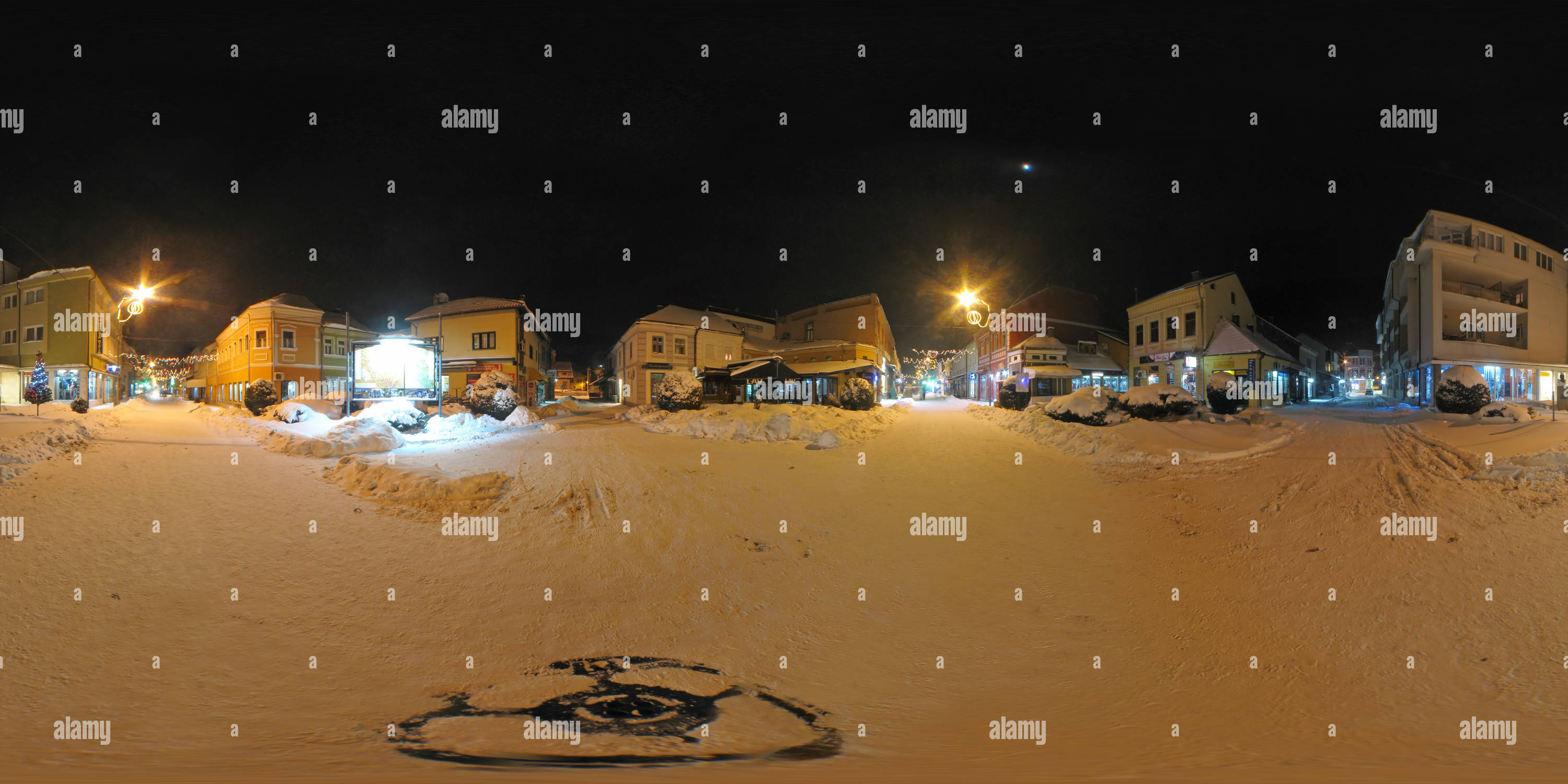 Visualizzazione panoramica a 360 gradi di Ivanjica - Vigilia di Natale del 2017.