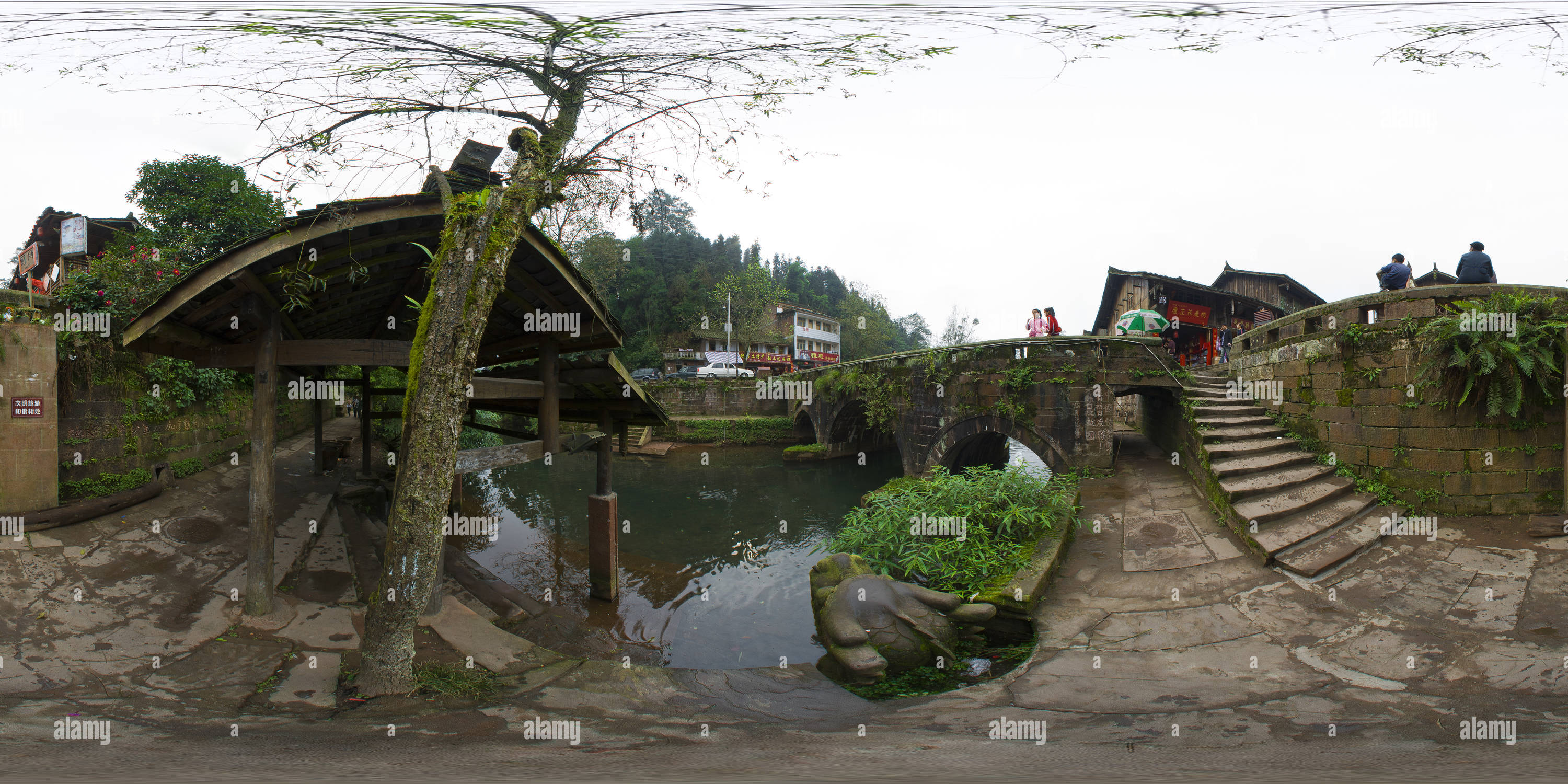 Visualizzazione panoramica a 360 gradi di Sichuan la città dove-B-4a