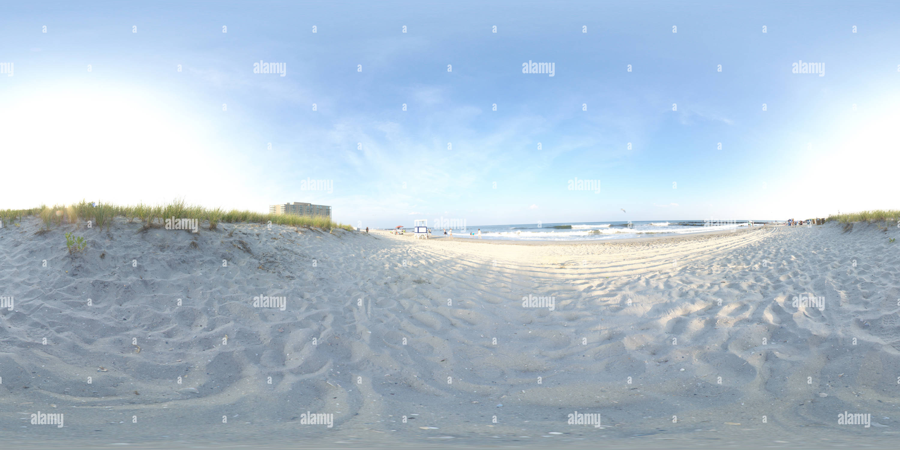 Visualizzazione panoramica a 360 gradi di Ocean City, New Jersey, 6a strada vicino al Boardwalk